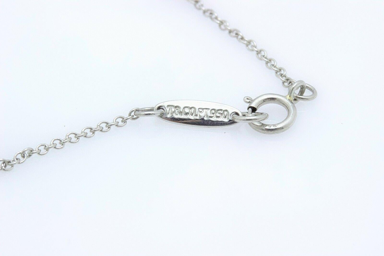 Tiffany & Co. Elsa Peretti Platinum Sapphire Color by the Yard Bracelet 0.55 Tcw In Excellent Condition In San Diego, CA