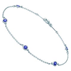 Tiffany & Co. Elsa Peretti Platinum Sapphire Color by the Yard Bracelet 0.55 Tcw