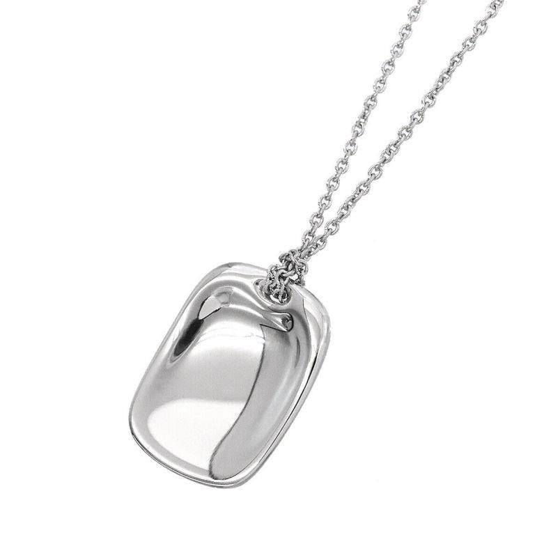 TIFFANY & Co. Elsa Peretti Platinum Tag Pendant Necklace 

Metal: Platinum
Weight: 6.40 grams 
Chain: 16