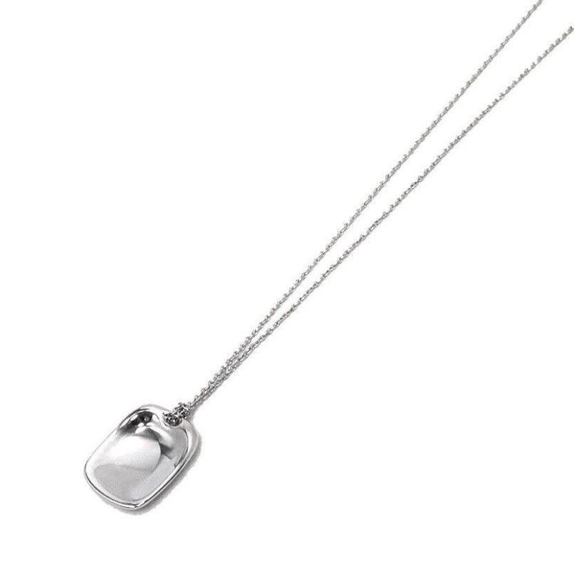 Women's TIFFANY & Co. Elsa Peretti Platinum Tag Pendant Necklace For Sale