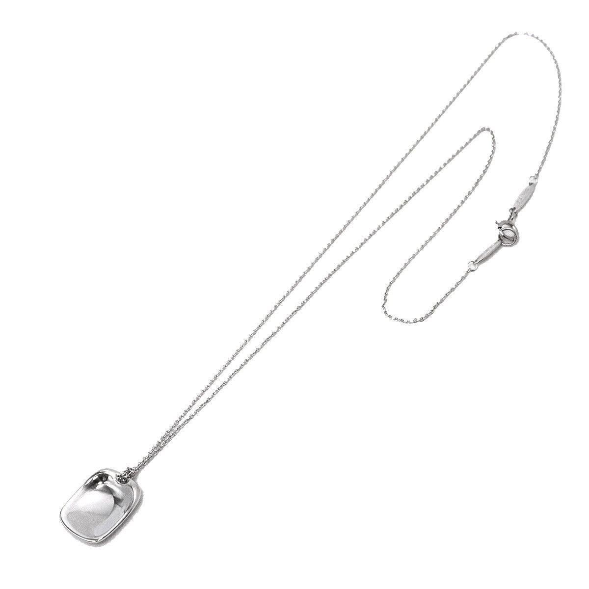 TIFFANY & Co. Elsa Peretti Platinum Tag Pendant Necklace For Sale 3