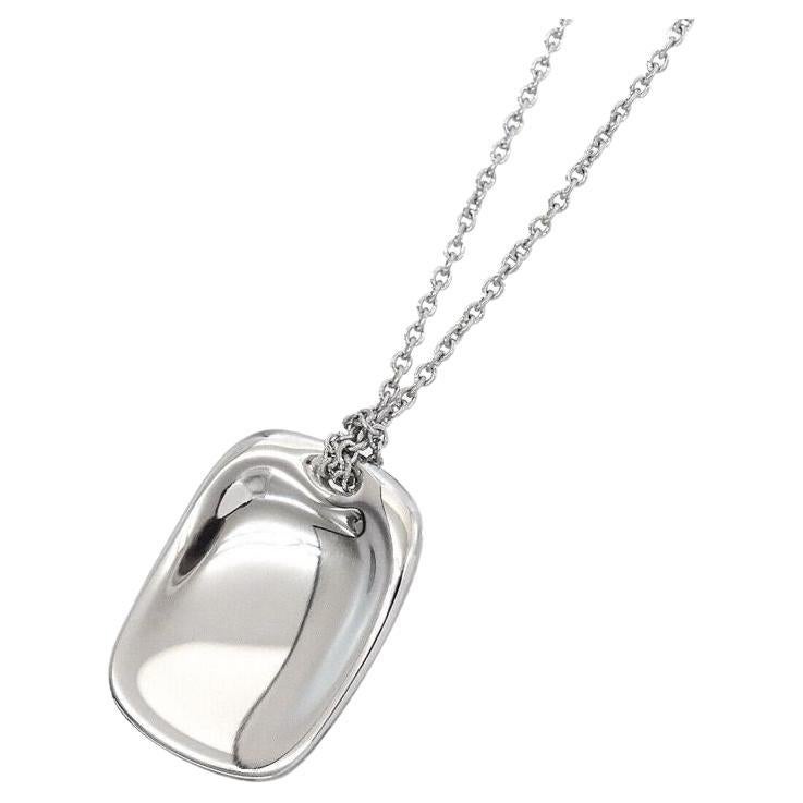 TIFFANY & Co. Elsa Peretti Platinum Tag Pendant Necklace For Sale