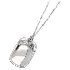 TIFFANY & Co. Elsa Peretti Platinum Tag Pendant Necklace