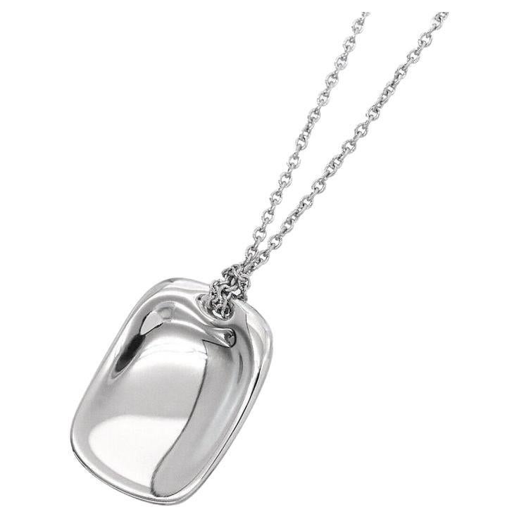 TIFFANY & Co. Elsa Peretti Platin-Halskette mit Tag-Anhänger