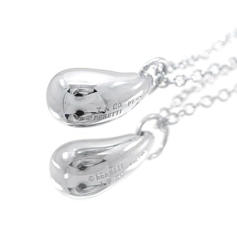 TIFFANY & Co. Elsa Peretti, collier pendentif en platine en forme de larme en vente 1