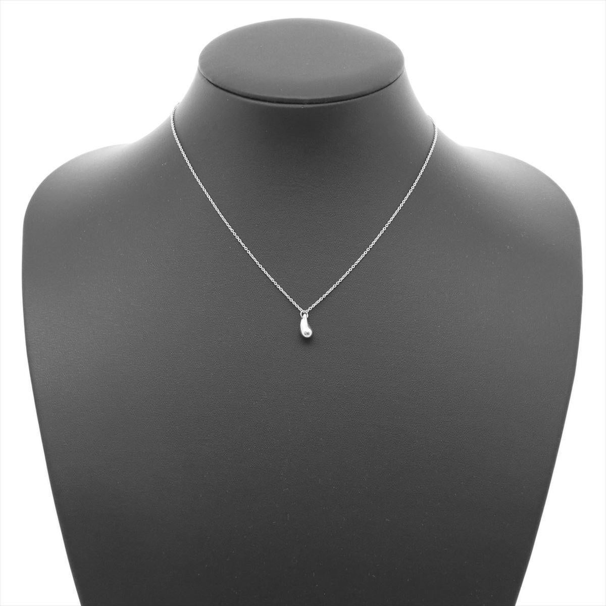 TIFFANY & Co. Elsa Peretti Platinum Teardrop Pendant Necklace 2