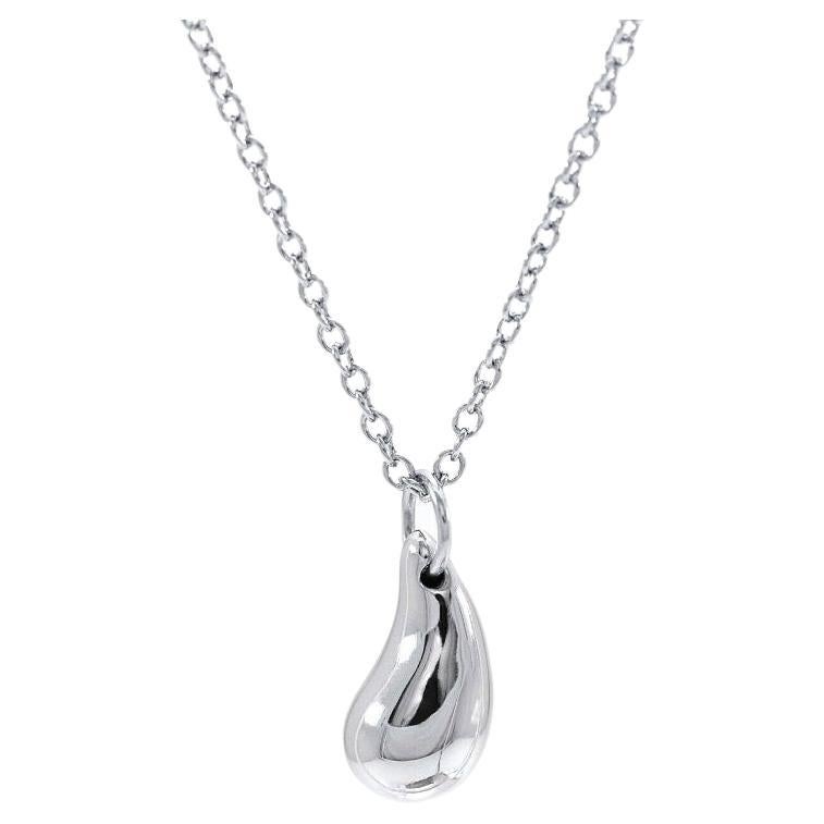 TIFFANY & Co. Elsa Peretti, collier pendentif en platine en forme de larme en vente