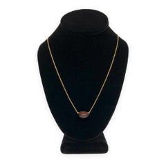 Tiffany & Co Elsa Peretti Rare Vintage Amber Pendant Necklace 18K Ylw Gold 24"