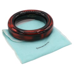 Tiffany & Co. Elsa Peretti Red & Black Lacquer Bangle Bracelet 