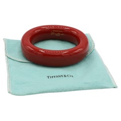 Tiffany & Co. Elsa Peretti Red Lacquer Bangle Bracelet