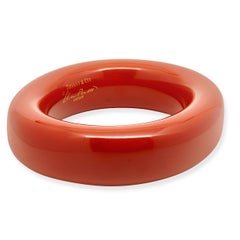 Tiffany & Co. Elsa Peretti Red Lacquered Doughnut Bangle Bracelet