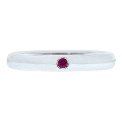 Tiffany & Co. Elsa Peretti Red Ruby Sterling Silver Round Cut Band Ring Size K