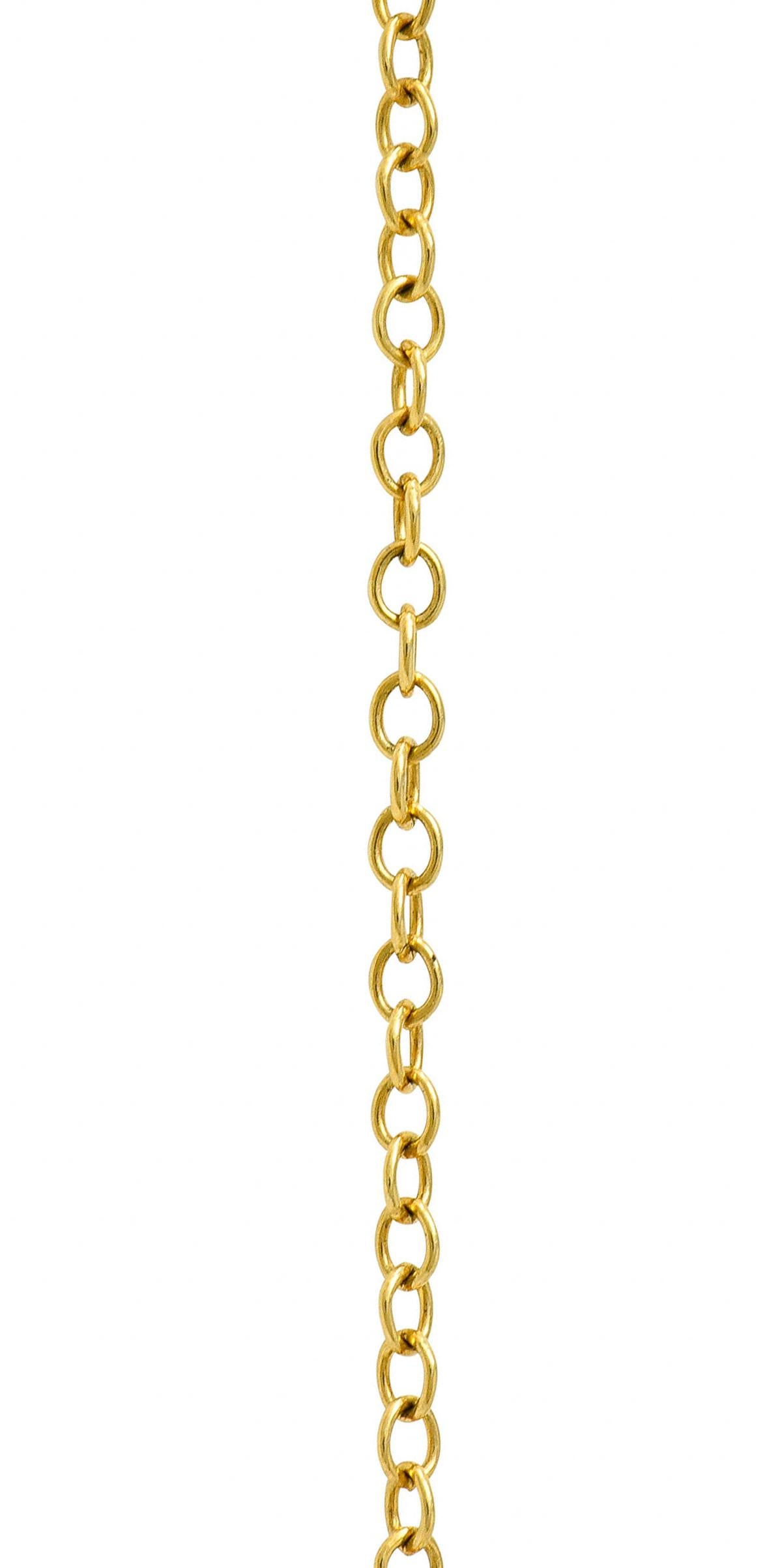 Pear Cut Tiffany & Co. Elsa Peretti Rock Crystal Quartz 18 Karat Gold Teardrop Necklace