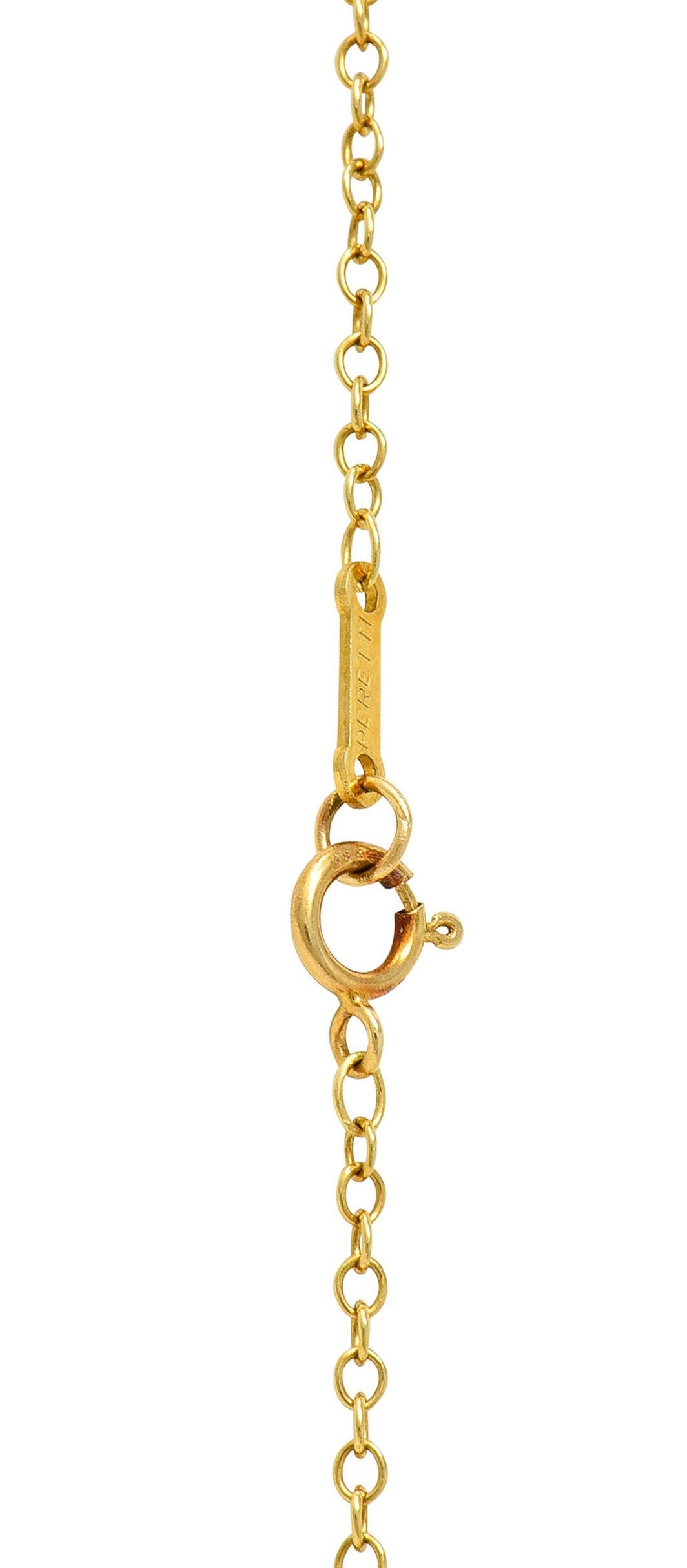 Women's or Men's Tiffany & Co. Elsa Peretti Rock Crystal Quartz 18 Karat Gold Teardrop Necklace