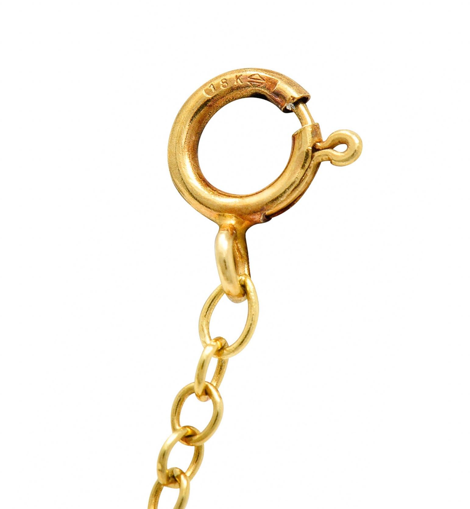 Tiffany & Co. Elsa Peretti Rock Crystal Quartz 18 Karat Gold Teardrop Necklace 1