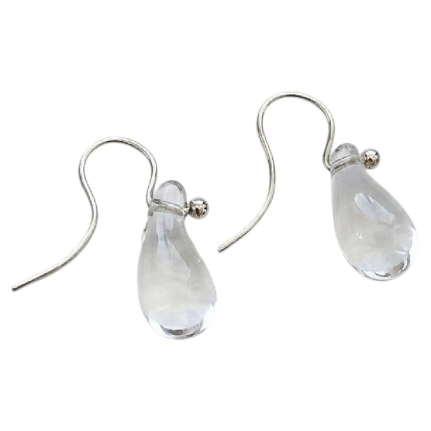 Tiffany & Co. Elsa Peretti Rock Crystal Teardrop Platinum Drop Earrings