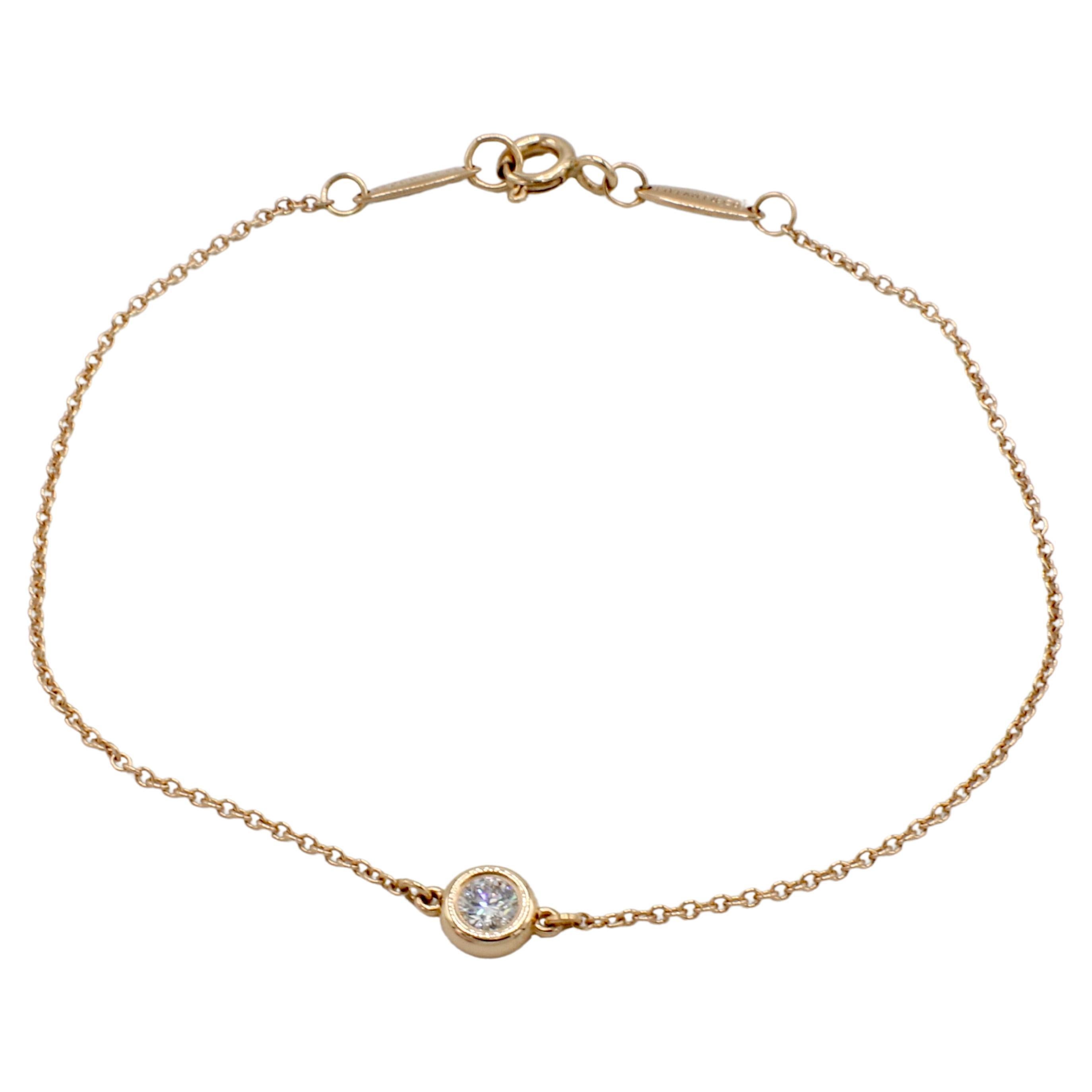 Tiffany & Co. Elsa Peretti Rose Gold Natural Diamond By The Yard Bracelet  For Sale