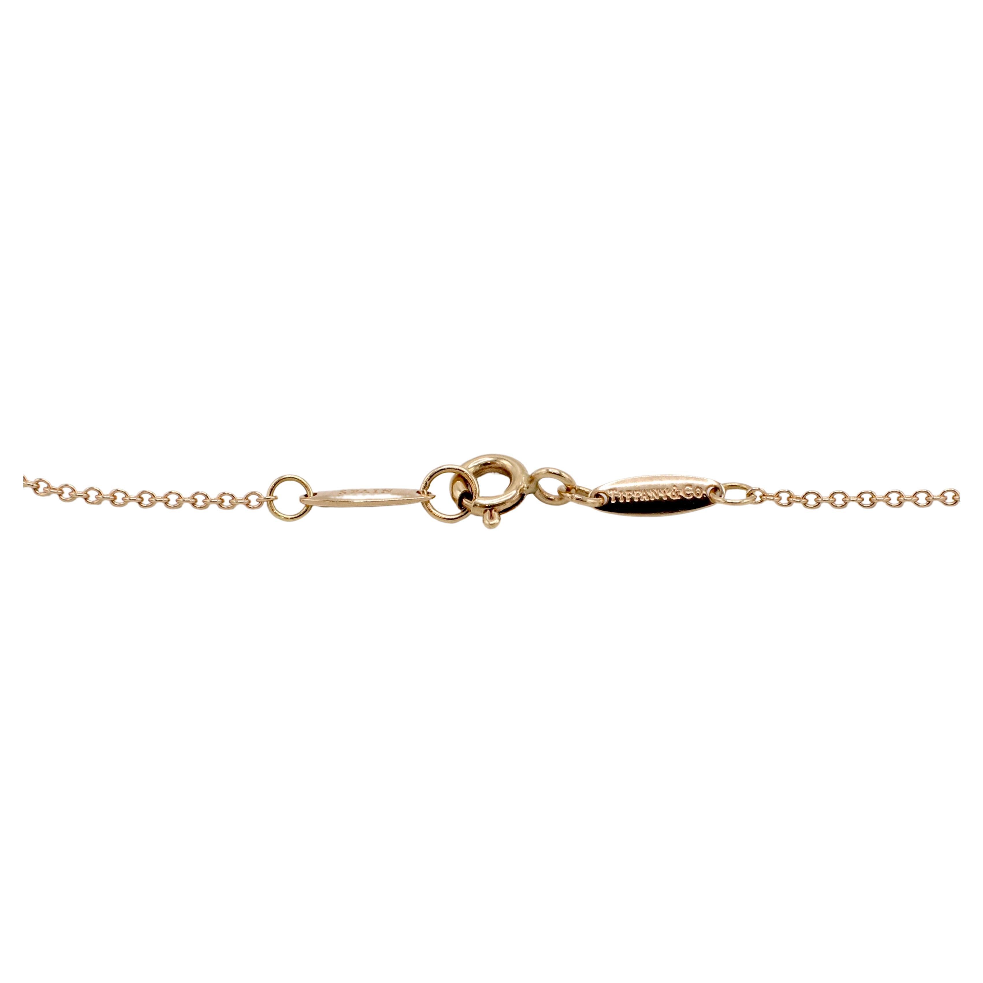 Modern Tiffany & Co. Elsa Peretti Rose Gold Open Heart Pendant Necklace 