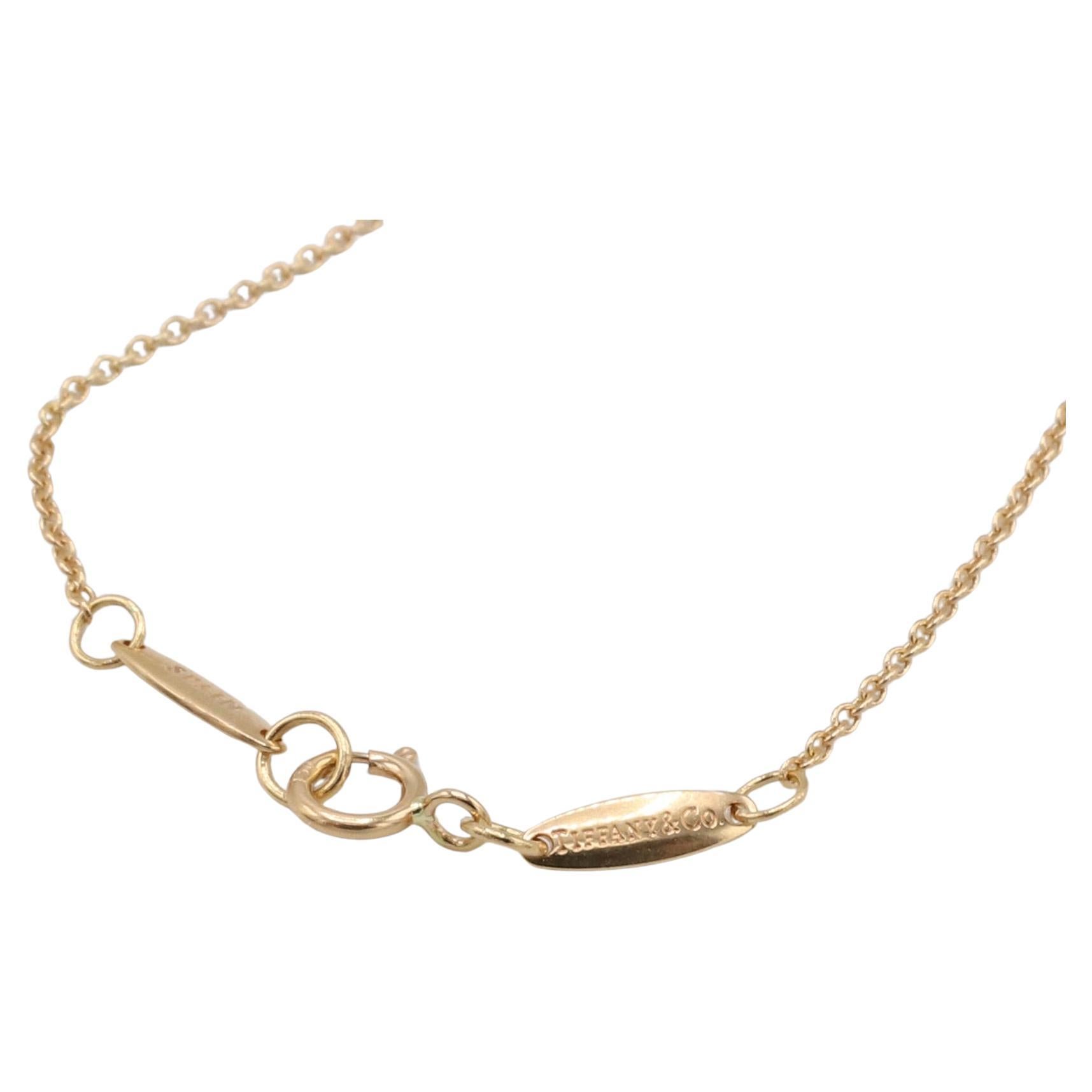 Modern Tiffany & Co. Elsa Peretti Rose Gold Pear Shape Natural Diamond Drop Necklace