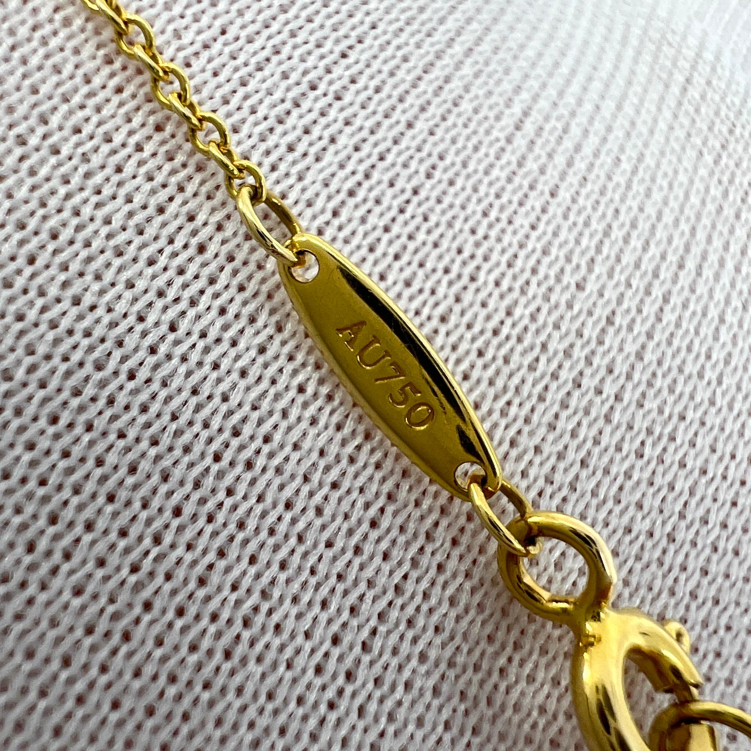 Tiffany & Co. Elsa Peretti By The Yard Halskette aus 18 Karat Gelbgold mit rundem Diamanten im Angebot 5