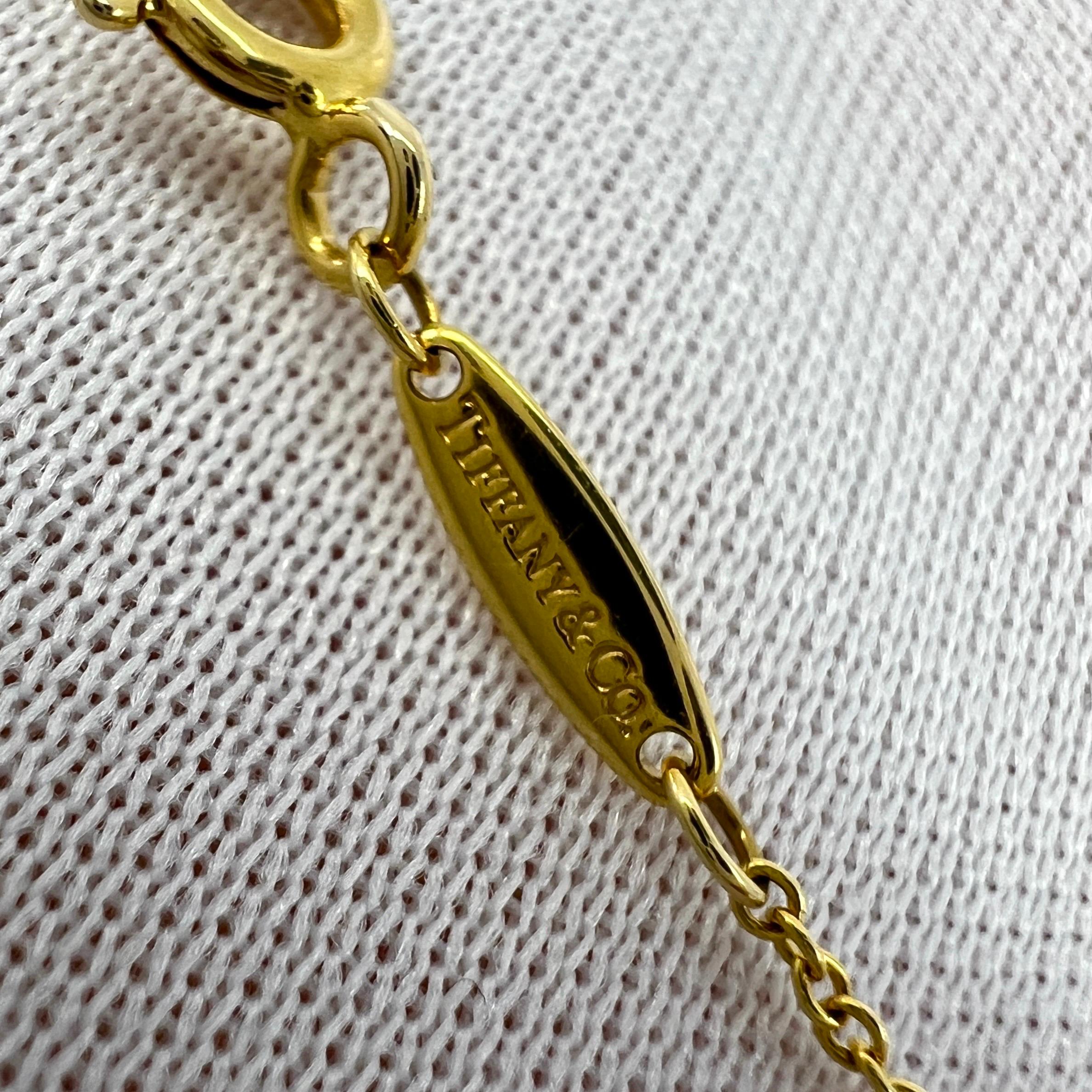 Tiffany & Co. Elsa Peretti Round Diamond By The Yard 18k Yellow Gold Necklace 6