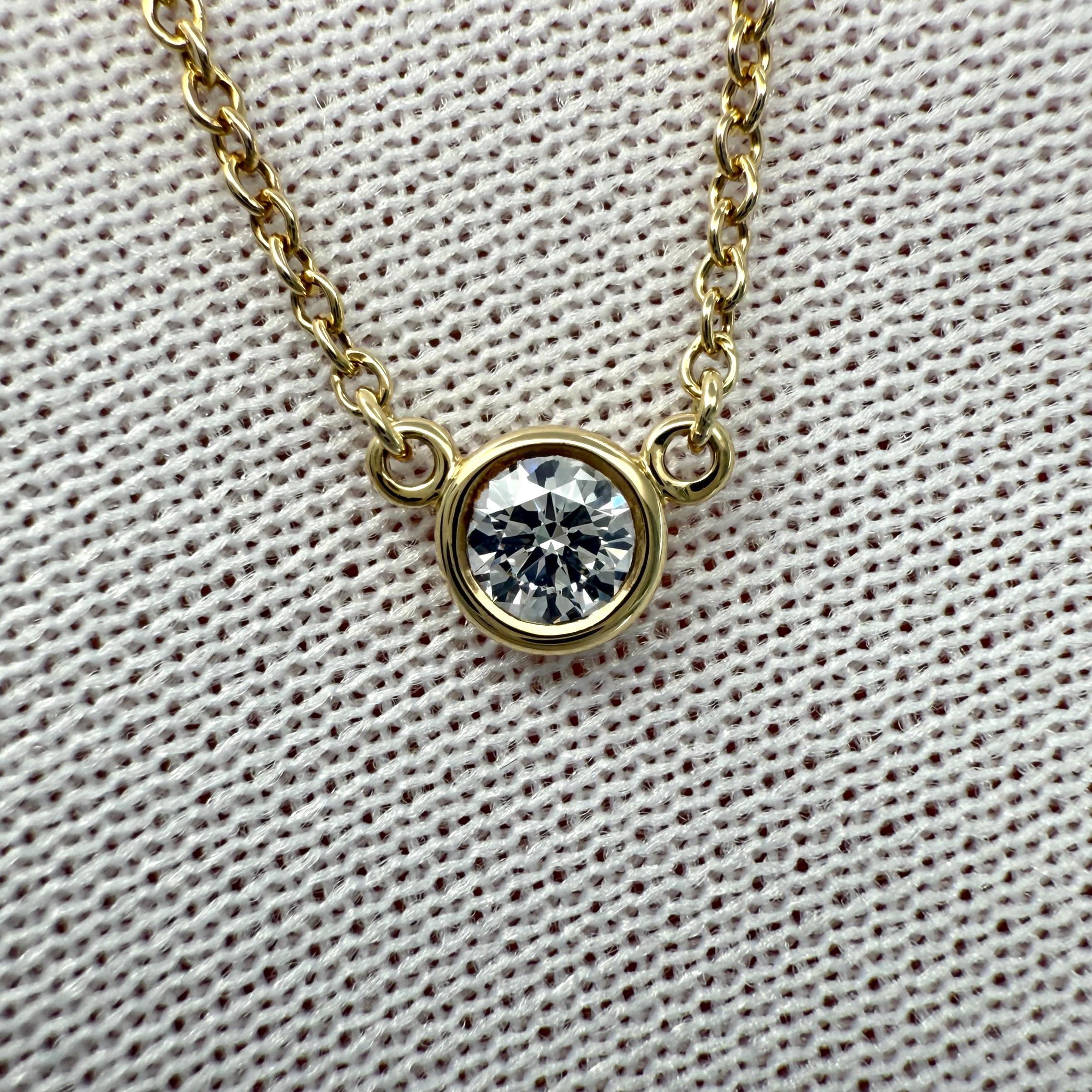Taglio rotondo Tiffany & Co. Collana con diamanti rotondi in oro giallo 18k di Elsa Peretti in vendita