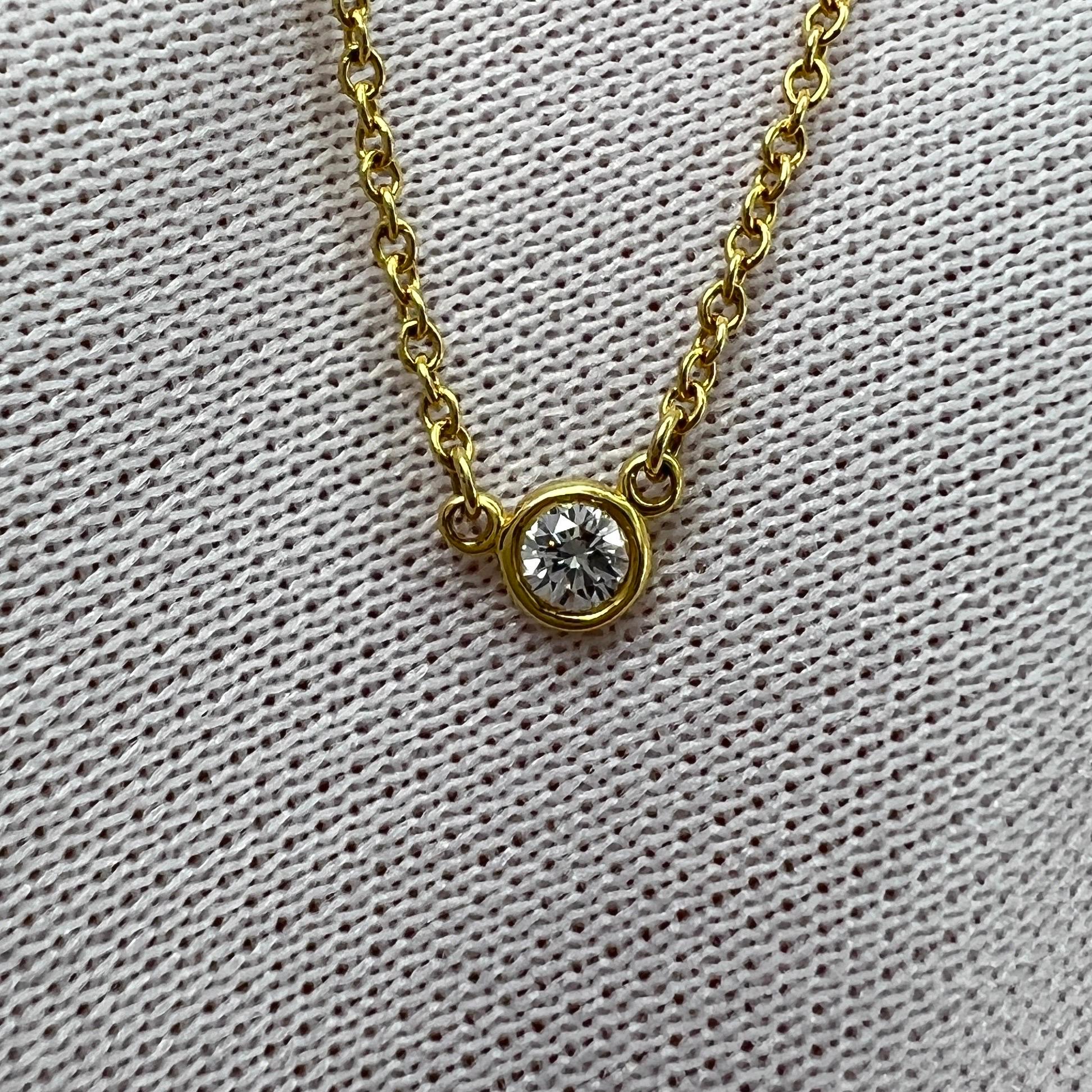 Women's Tiffany & Co. Elsa Peretti Round Diamond By The Yard 18k Yellow Gold Necklace For Sale