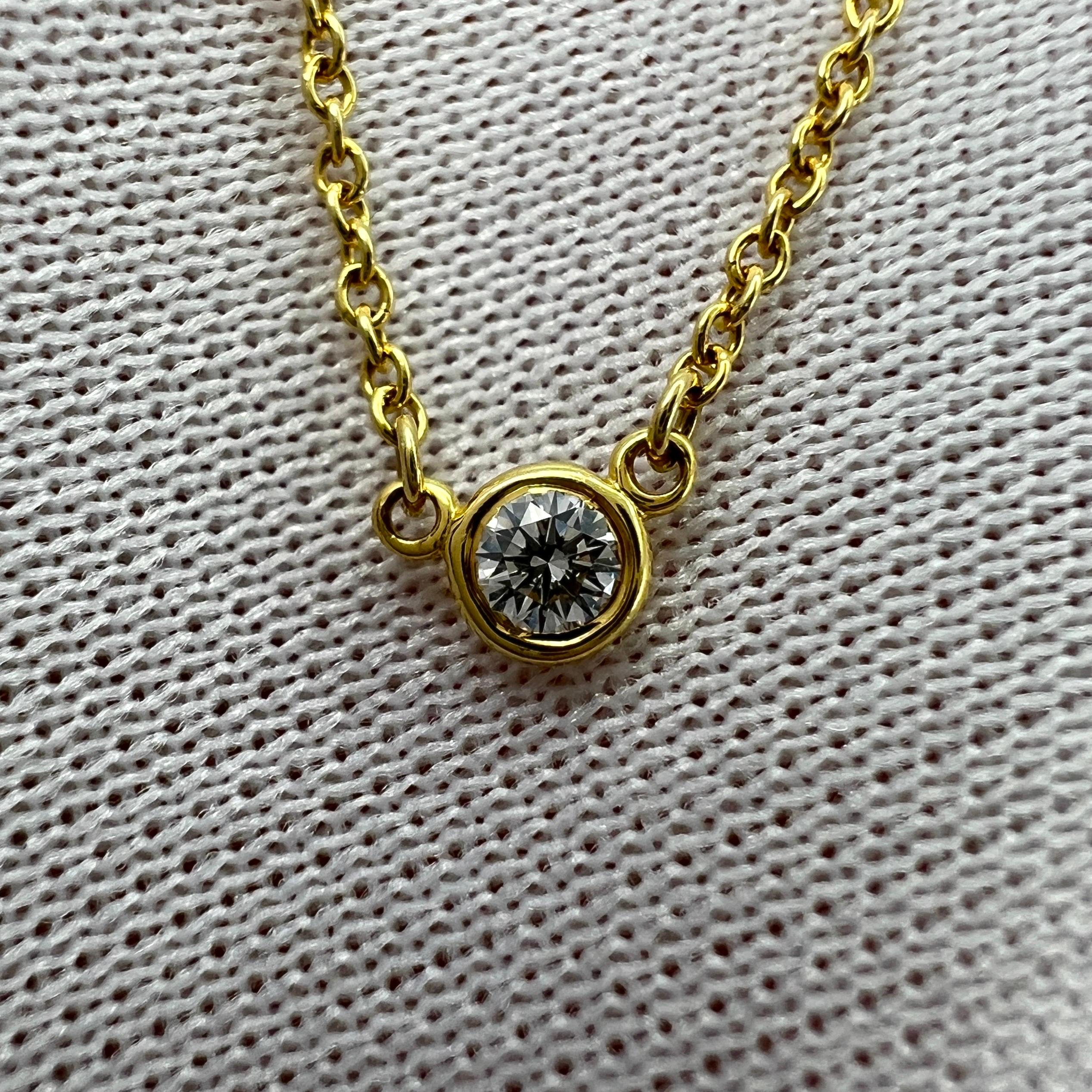 Round Cut Tiffany & Co. Elsa Peretti Round Diamond By The Yard 18k Yellow Gold Necklace
