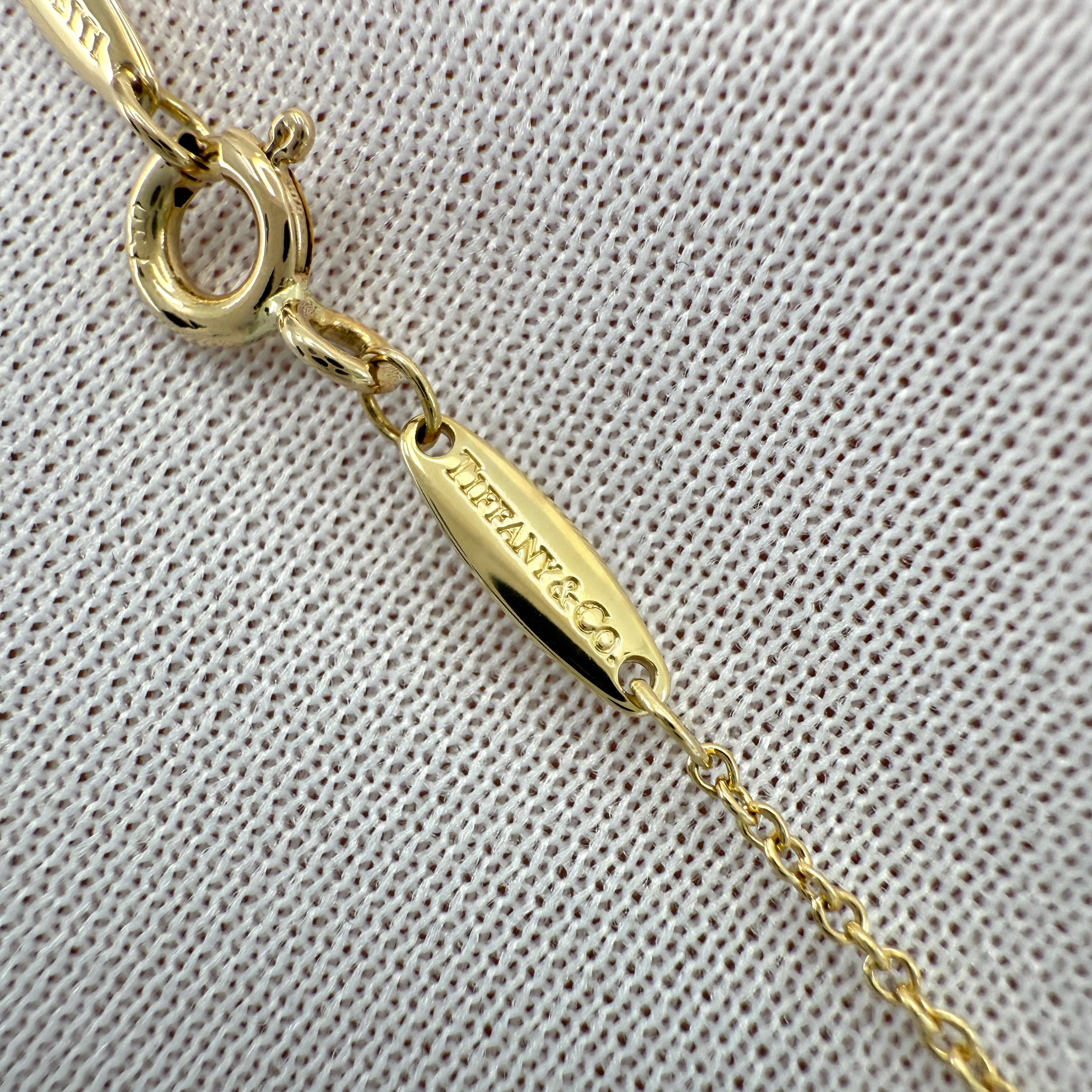 Tiffany & Co. Collana con diamanti rotondi in oro giallo 18k di Elsa Peretti in vendita 1