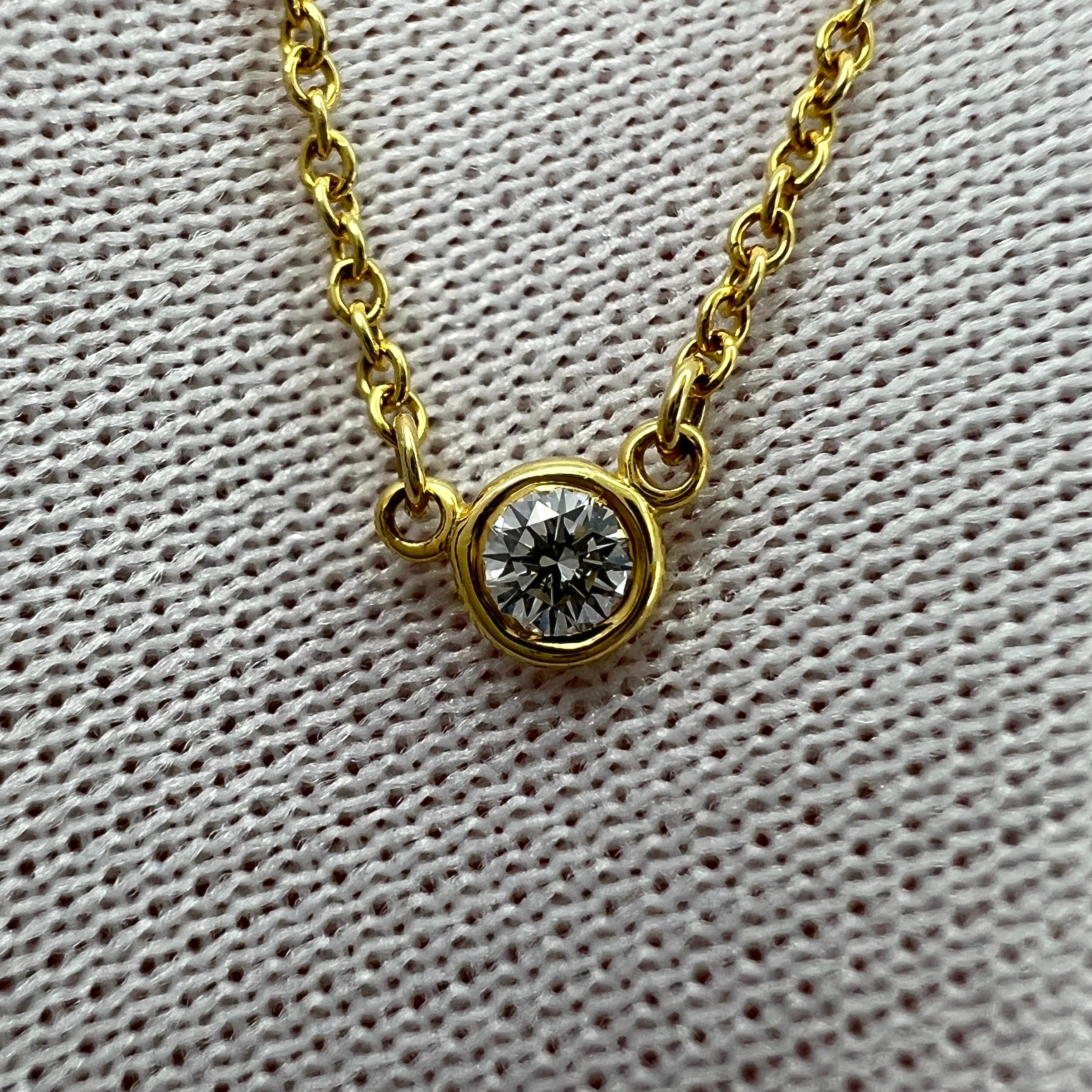 Tiffany & Co. Elsa Peretti Round Diamond By The Yard 18k Yellow Gold Necklace In Excellent Condition In Birmingham, GB