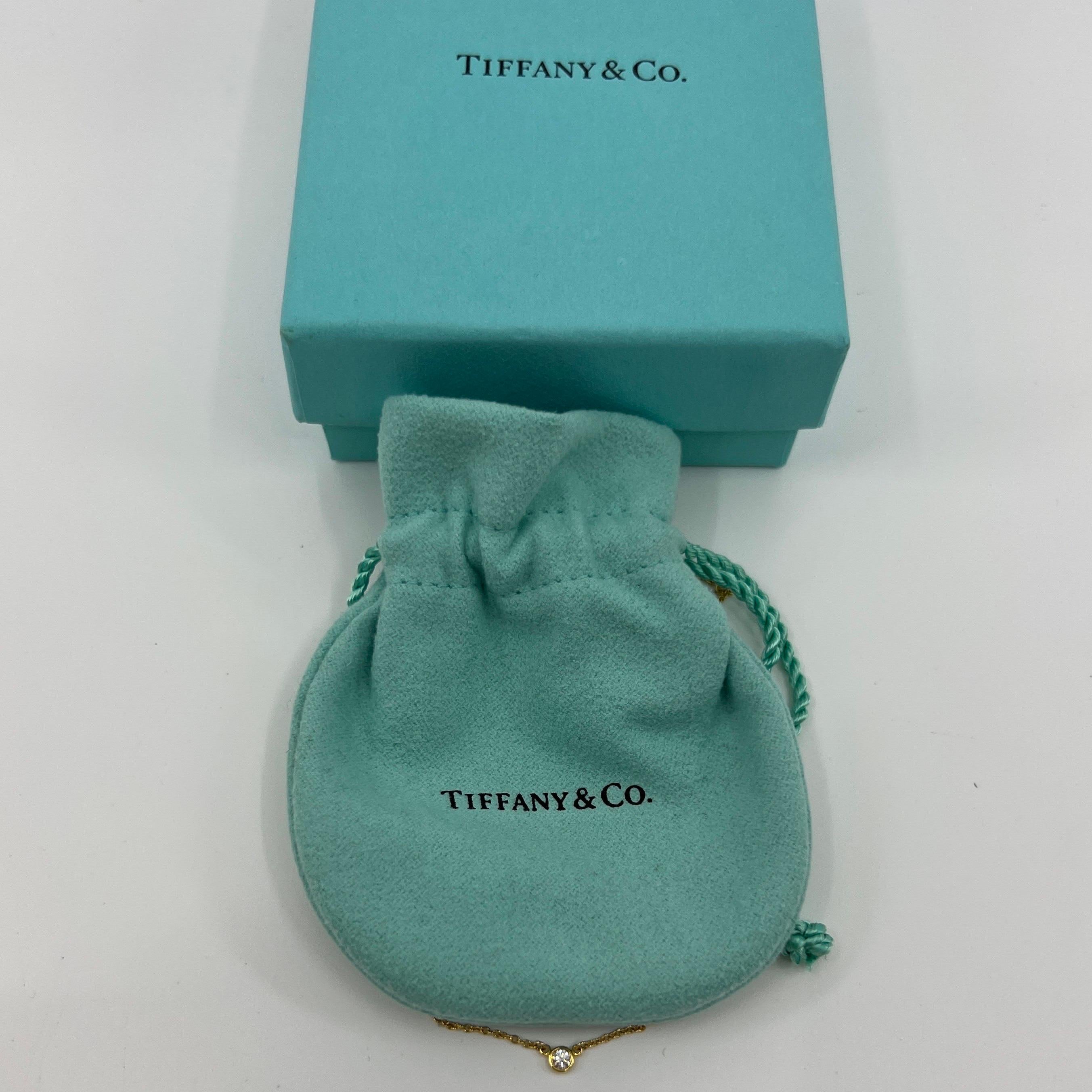 Women's Tiffany & Co. Elsa Peretti Round Diamond By The Yard 18k Yellow Gold Necklace