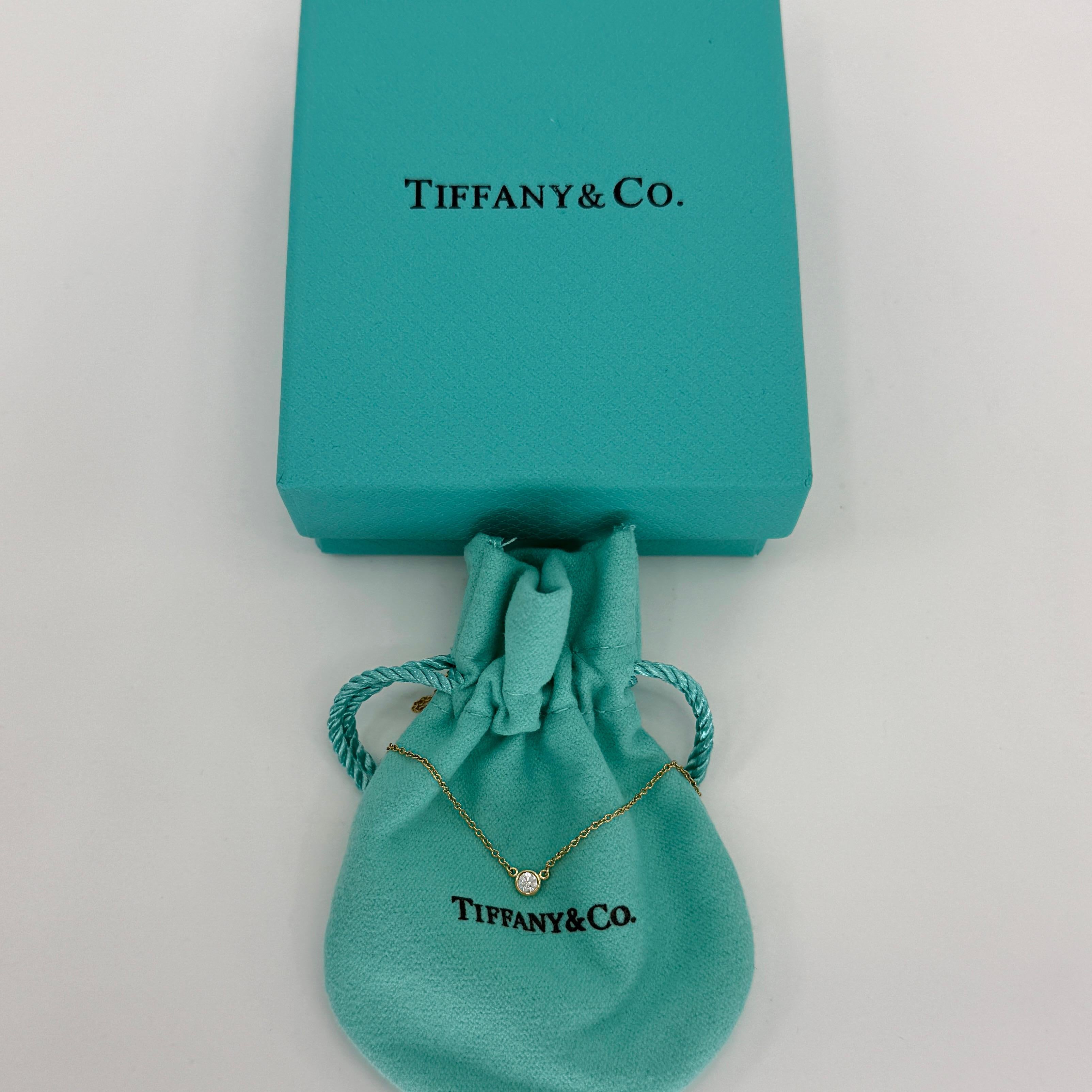 Tiffany & Co. Elsa Peretti Round Diamond By The Yard 18k Yellow Gold Necklace 4