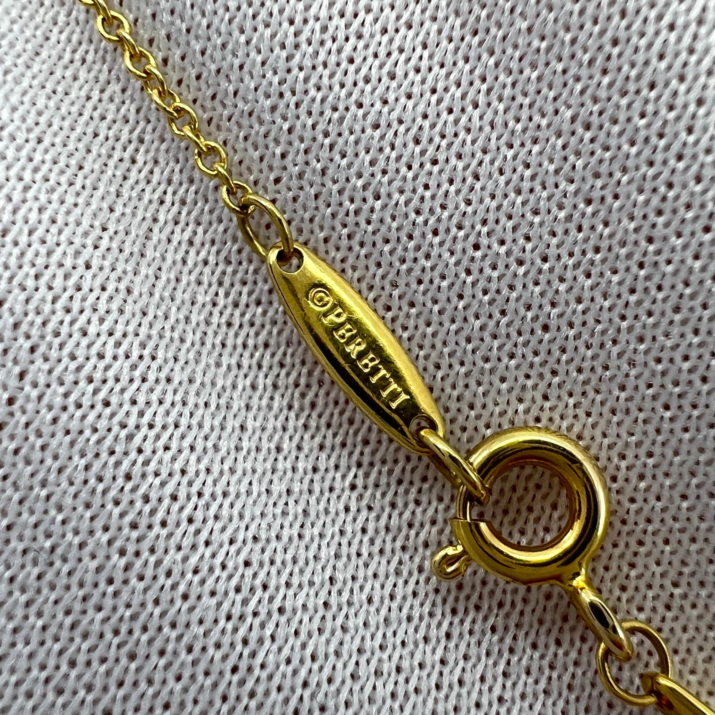 Tiffany & Co. Elsa Peretti Round Diamond By The Yard 18k Yellow Gold Necklace For Sale 4