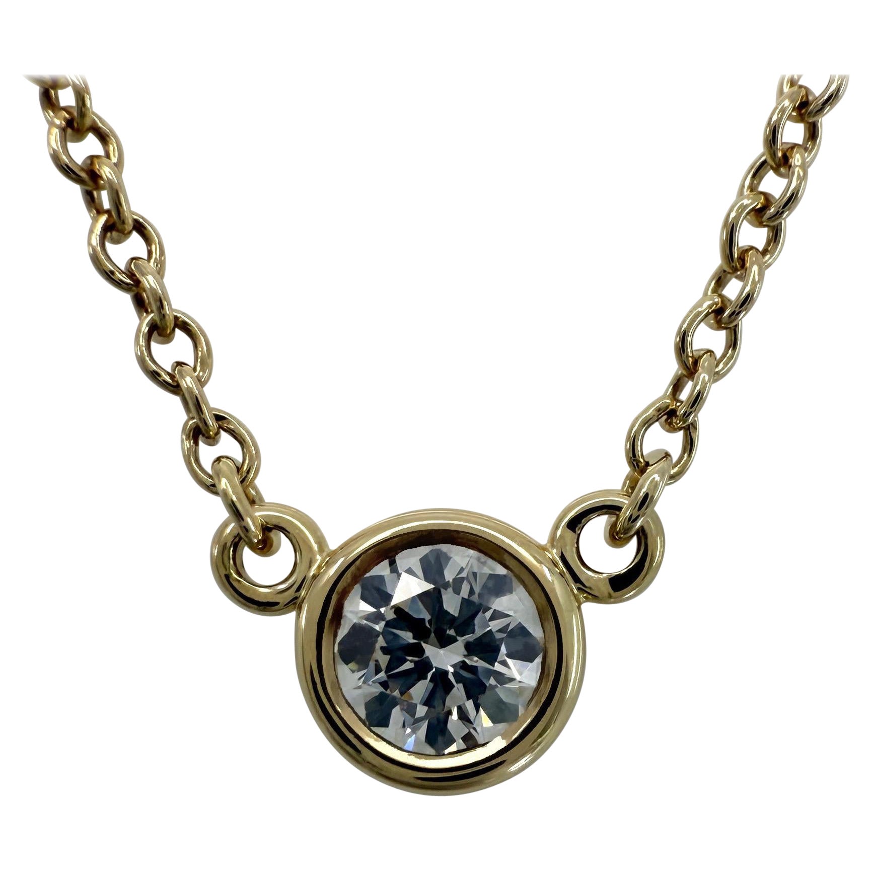 Tiffany & Co. Elsa Peretti Round Diamond By The Yard 18k Yellow Gold Necklace
