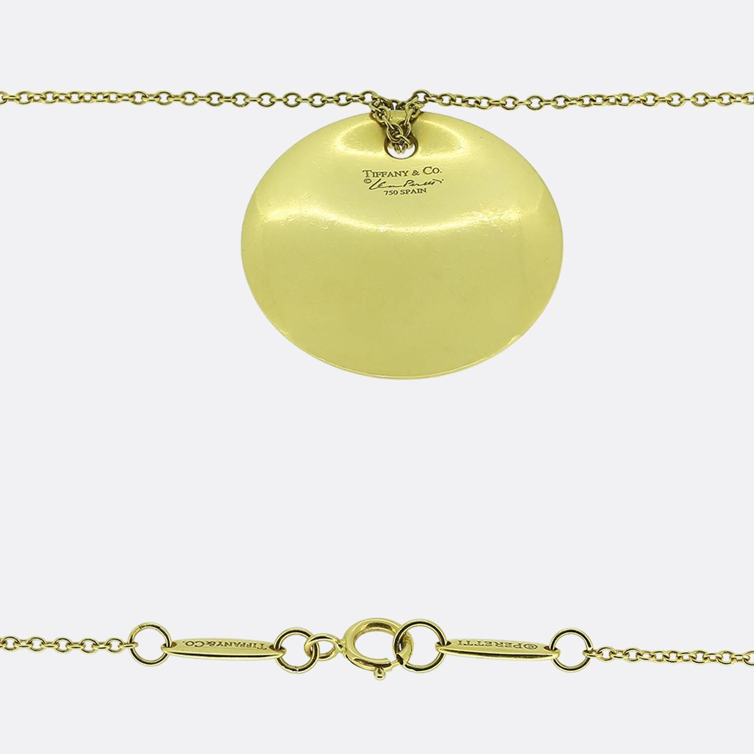 Tiffany & Co. Elsa Peretti Round Pendant Necklace In condizioni buone in vendita a London, GB