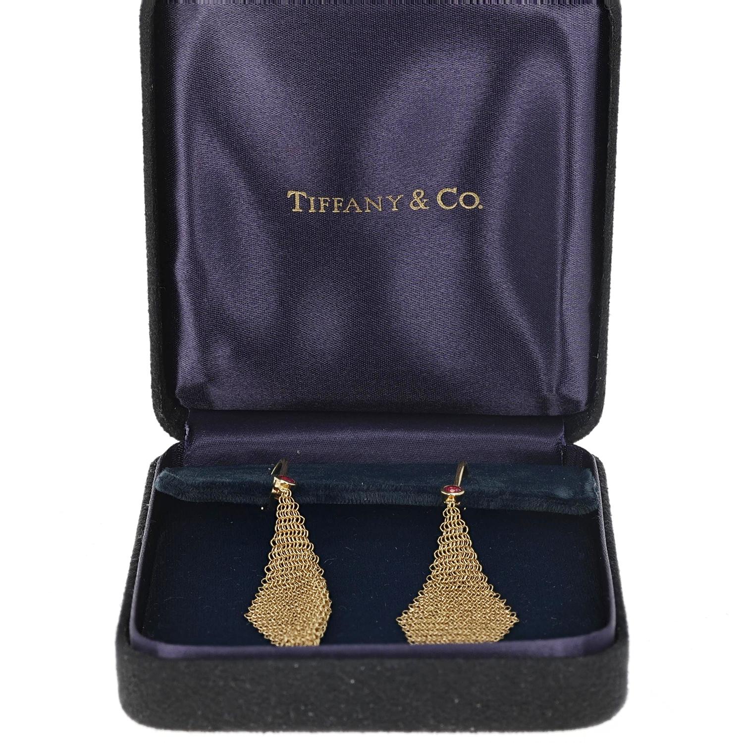 tiffany gold mesh earrings