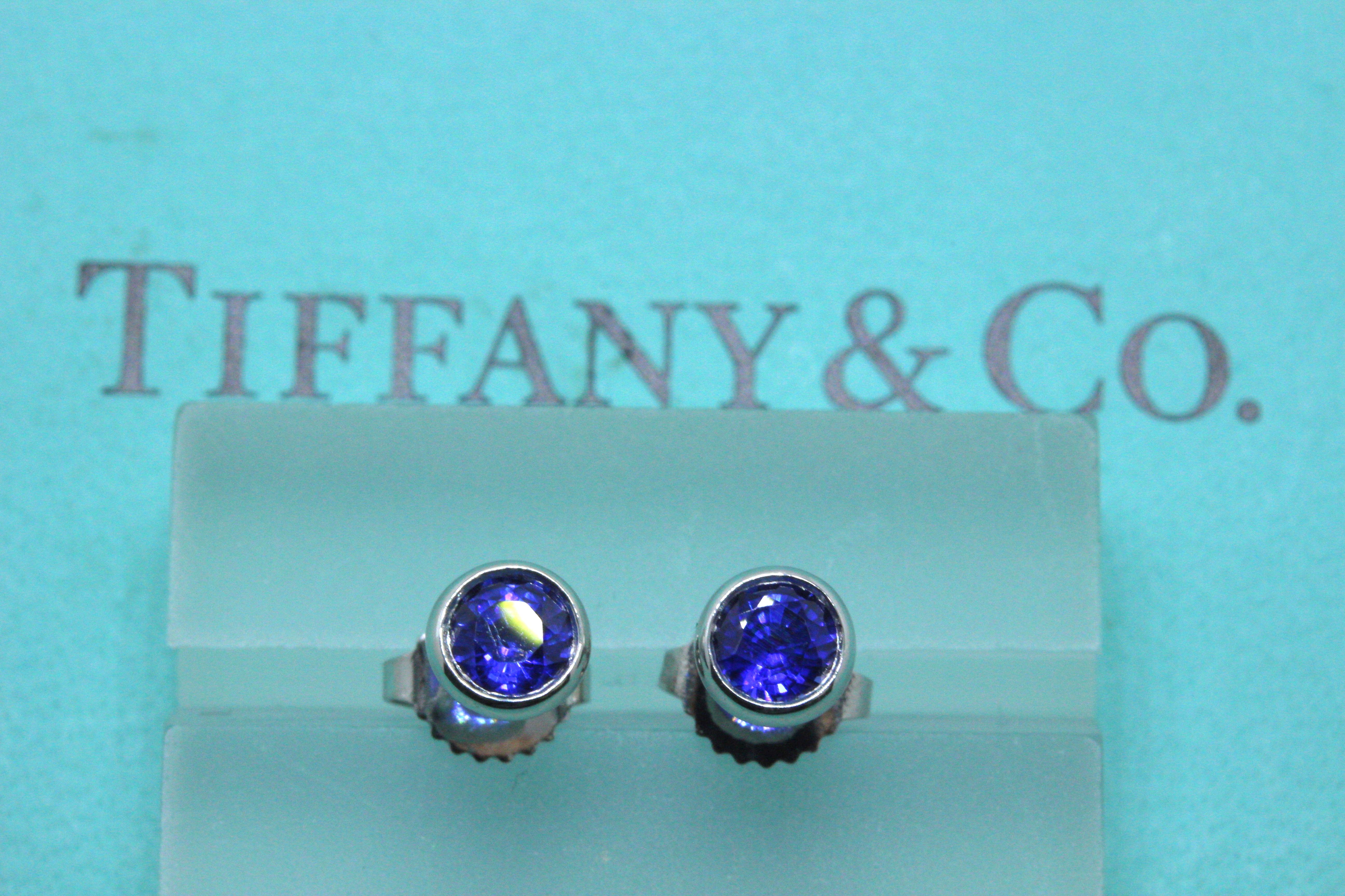 Tiffany & Co. Elsa Peretti Sapphire Color, the Yard Earrings 0.70 Carat Platinum 1