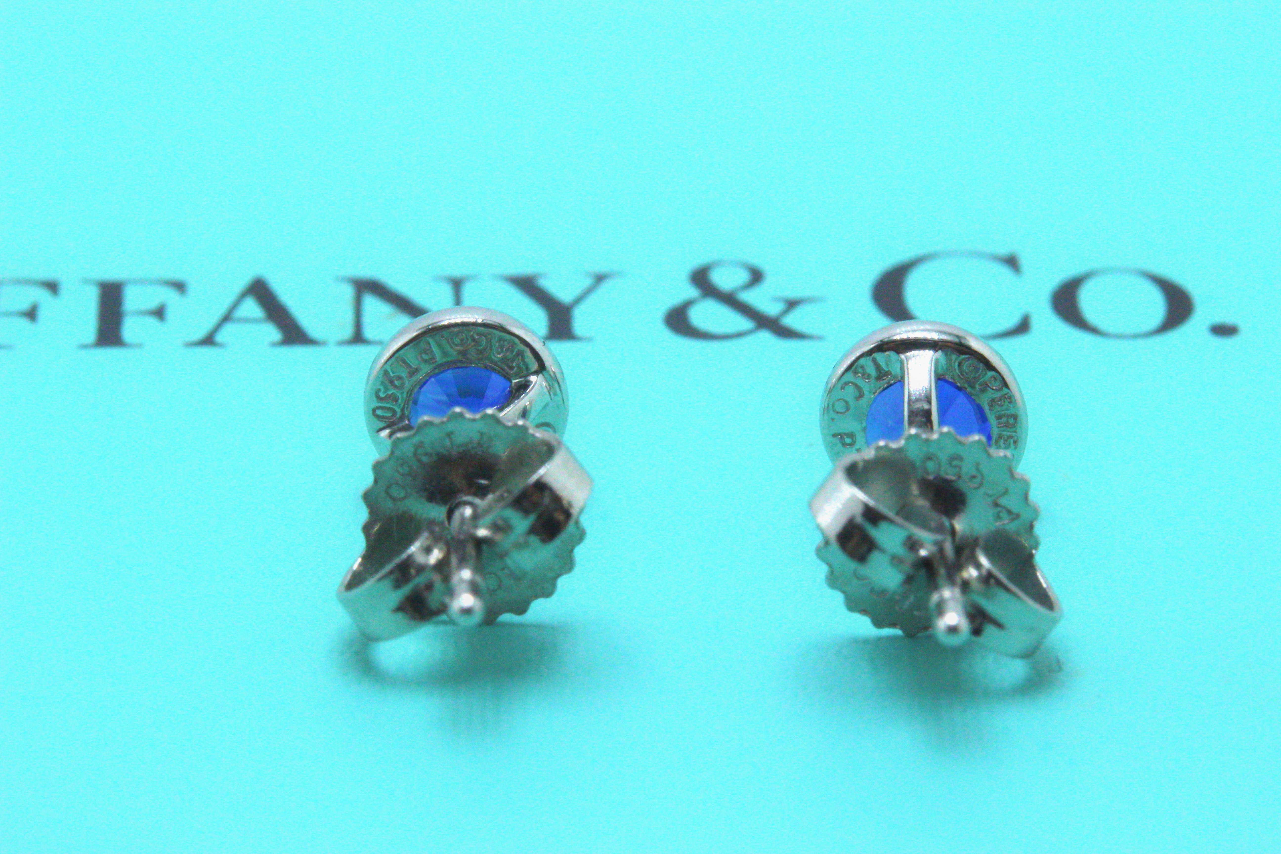 Modern Tiffany & Co. Elsa Peretti Sapphire Color, the Yard Earrings 0.70 Carat Platinum