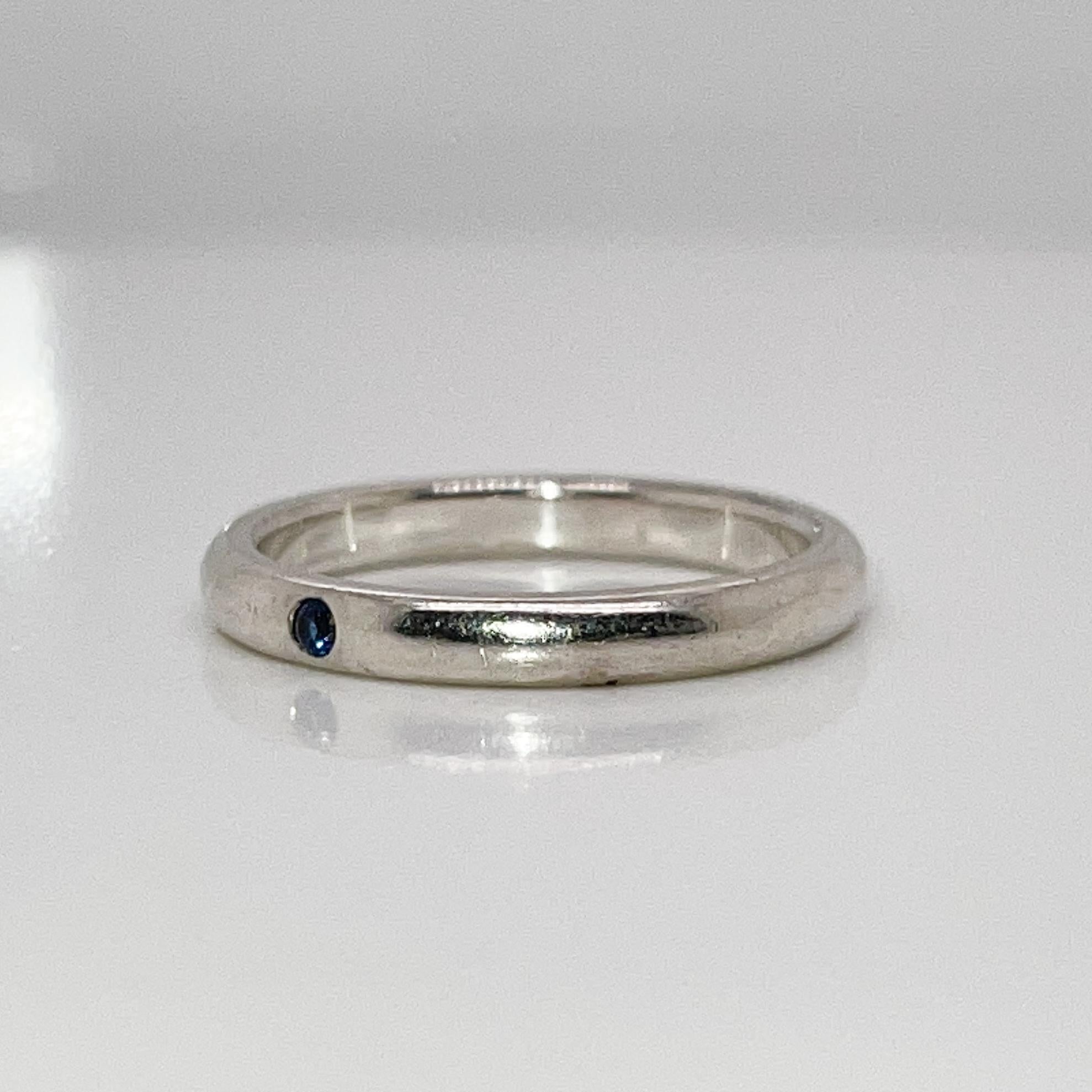 Tiffany & Co. Elsa Peretti Sapphire & Sterling Silver Stacking Band Ring  For Sale 3