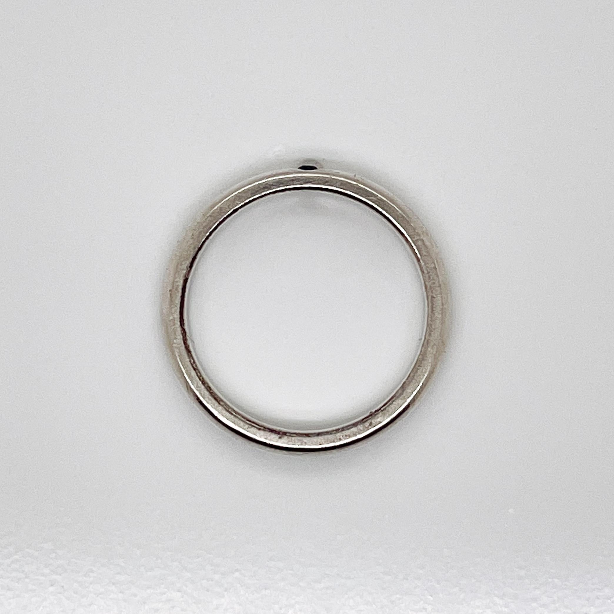 Tiffany & Co. Elsa Peretti Sapphire & Sterling Silver Stacking Band Ring  In Good Condition For Sale In Philadelphia, PA