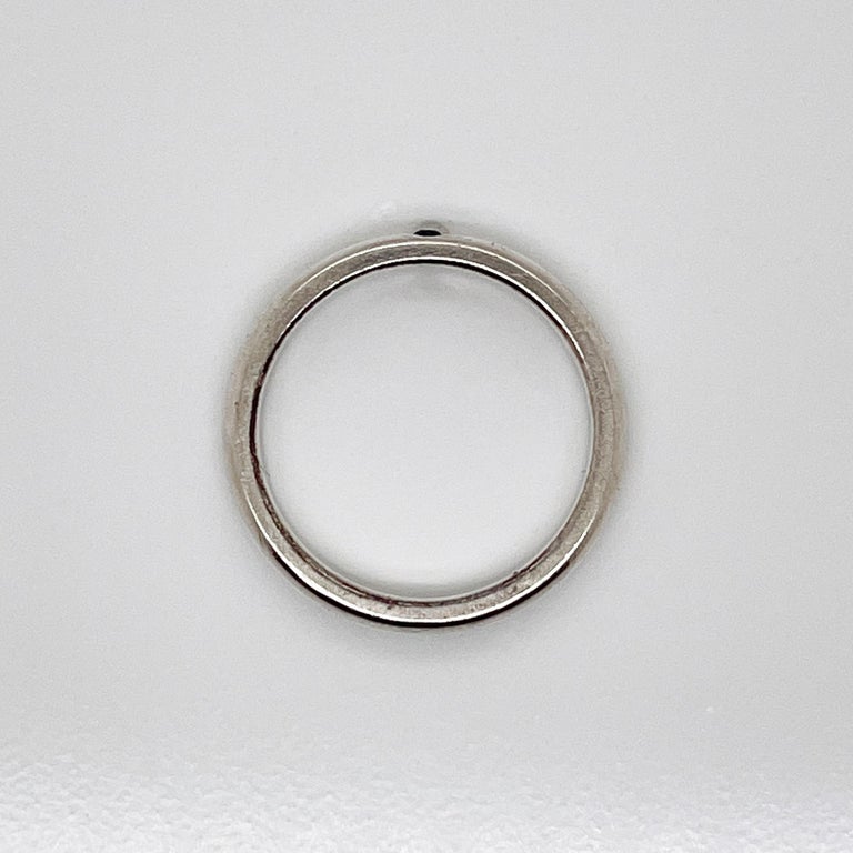 Tiffany and Co. Elsa Peretti Sapphire and Sterling Silver Stacking Band  Ring For Sale at 1stDibs
