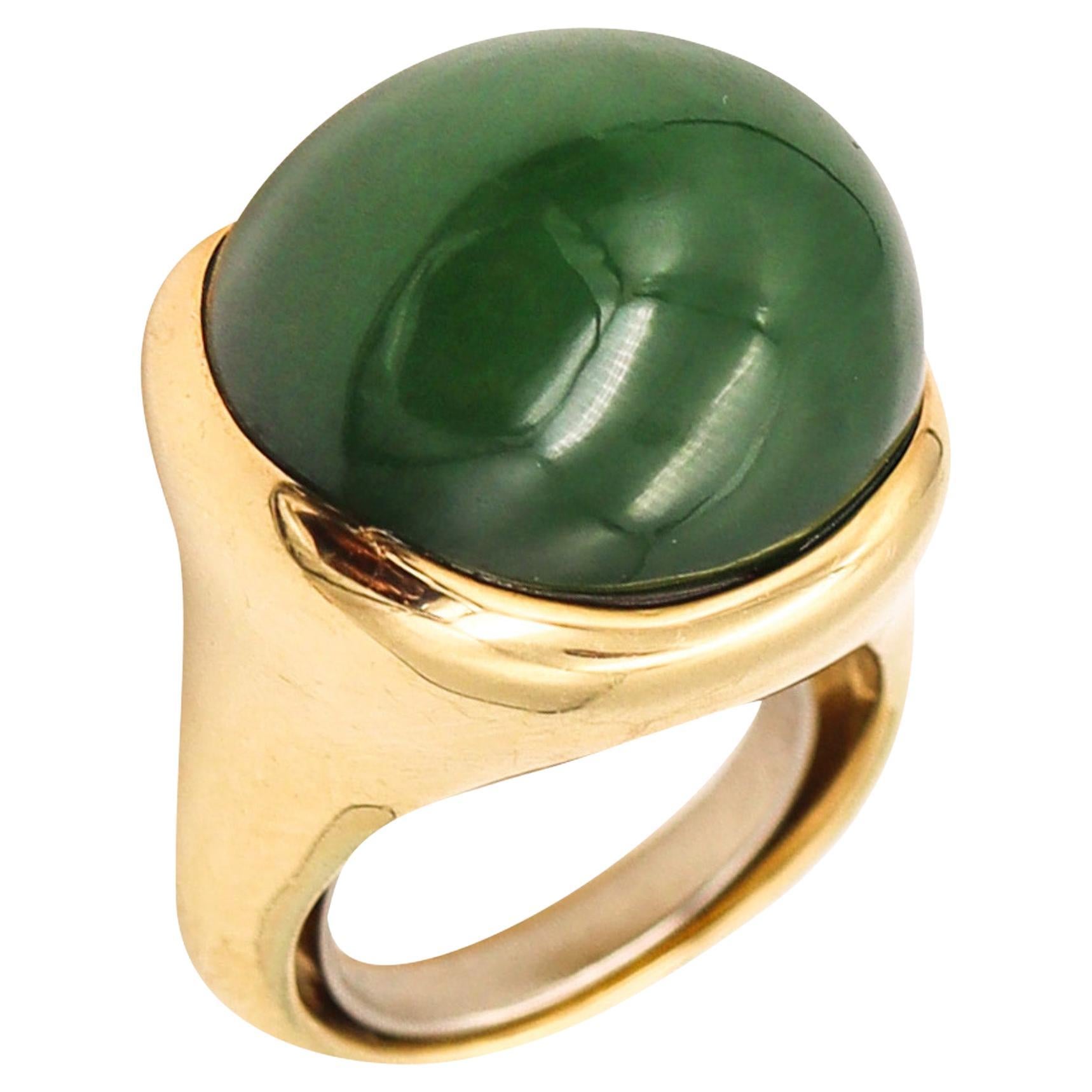 Tiffany & Co. Elsa Peretti Sculptural Ring in 18k Gold with 26.64cts Nephrite For Sale