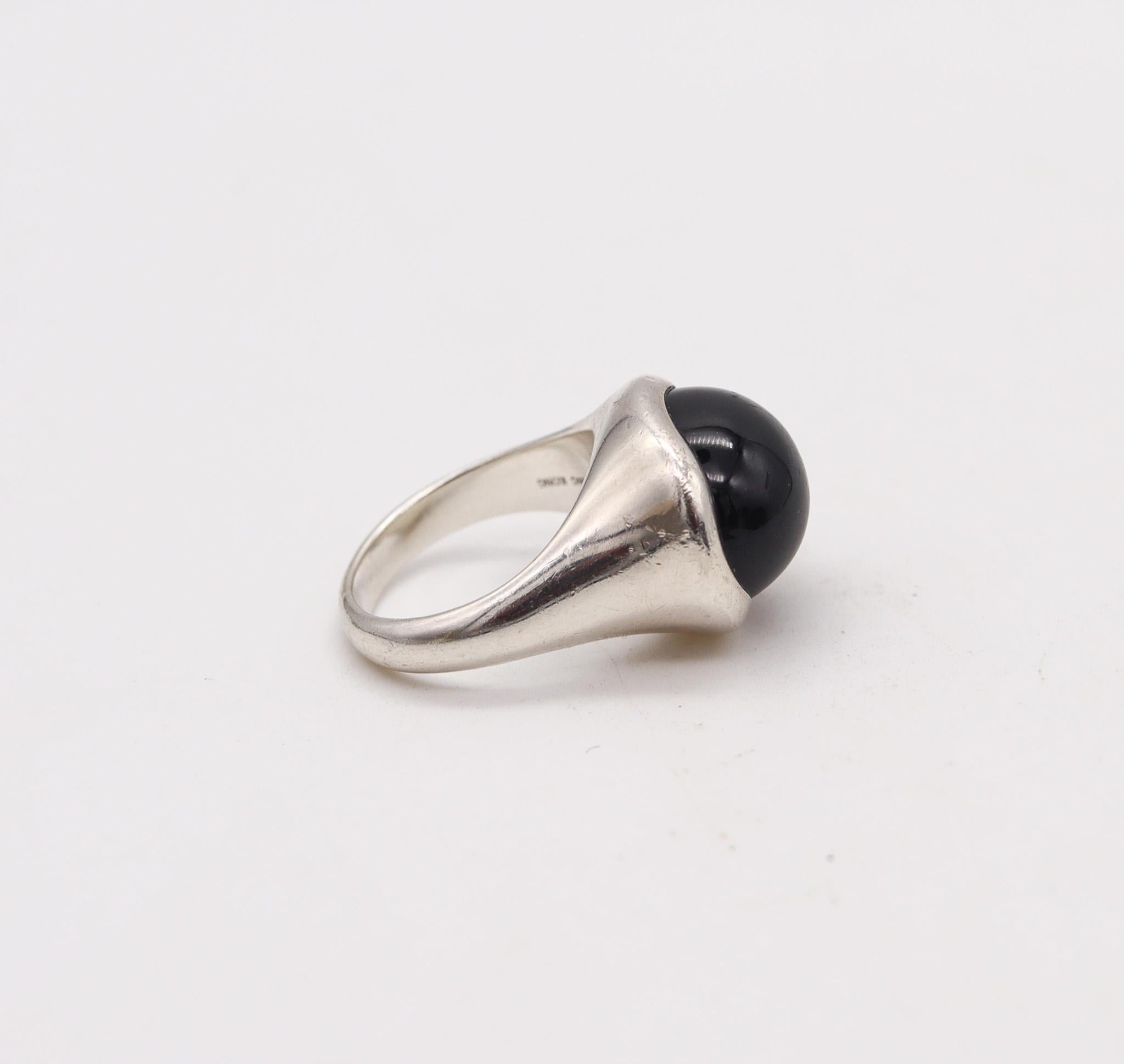 Women's Tiffany & Co. Elsa Peretti Sculptural Ring in .925 Sterling 15.80 Cts Black Jade