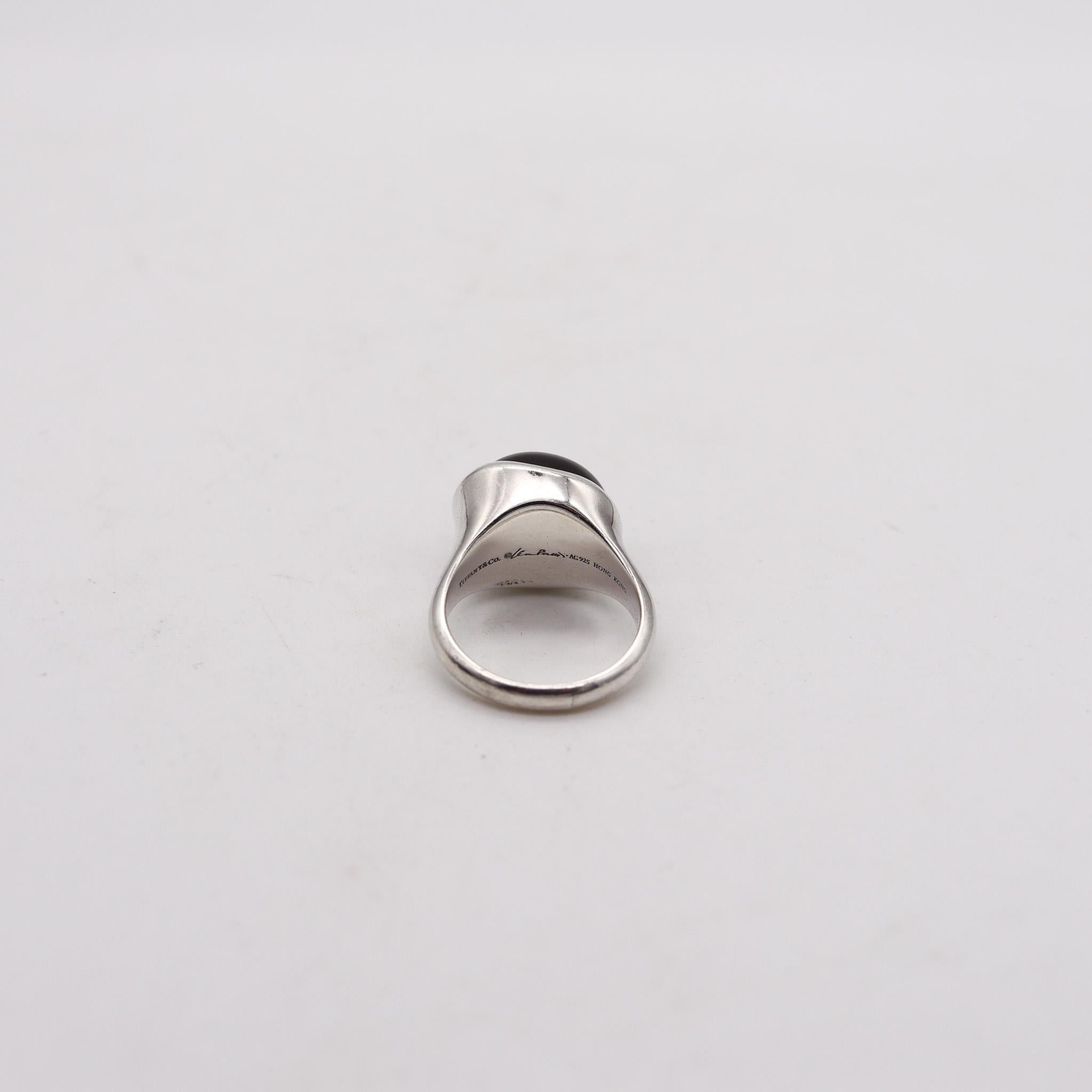 Tiffany & Co. Elsa Peretti Sculptural Ring In .925 Sterling With 16.78 Ct Quartz In Excellent Condition In Miami, FL
