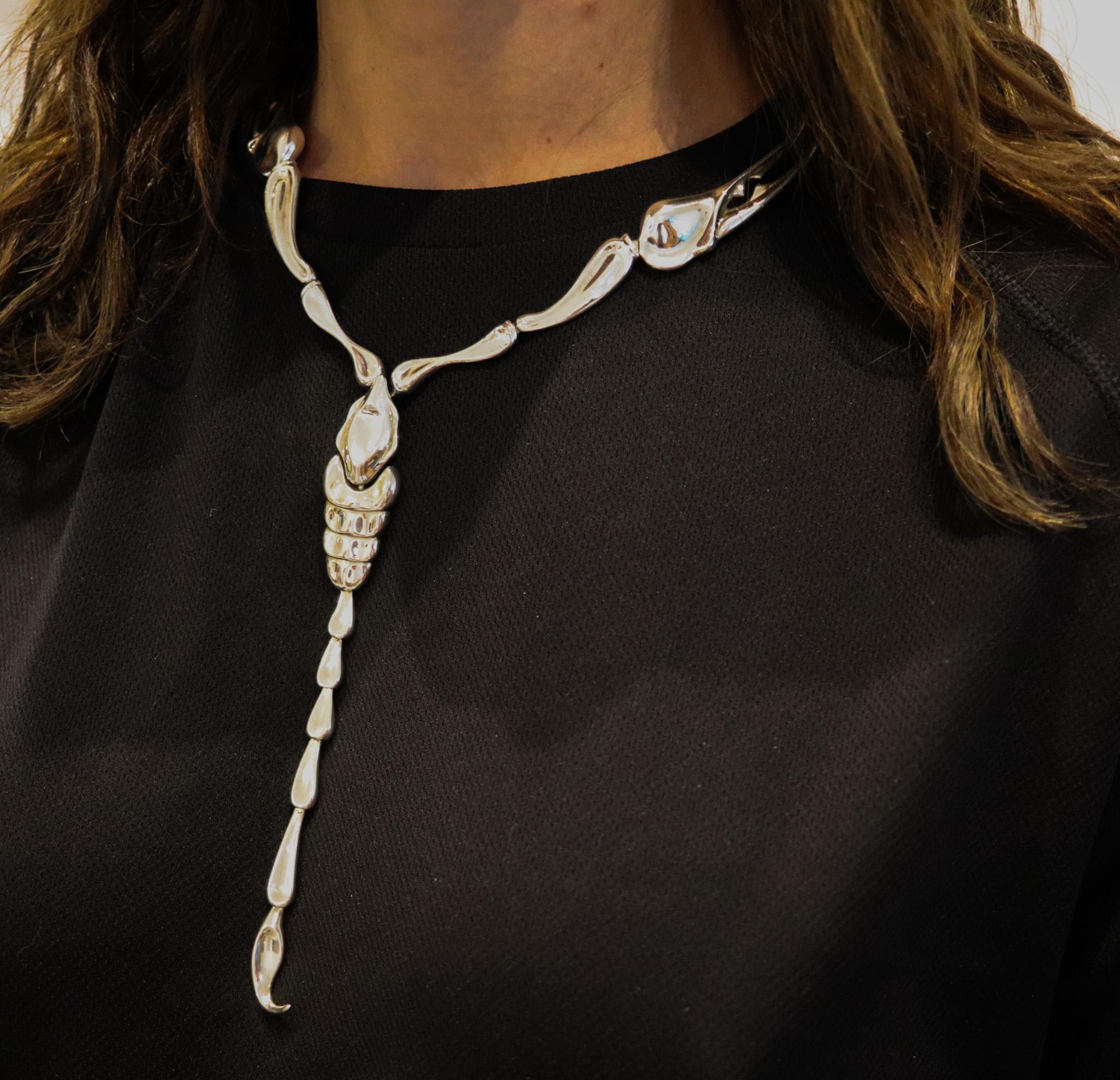 Modernista TIFFANY & CO. Elsa Peretti Collana Scorpione Scultoreo in Argento 925 in vendita