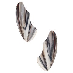 Tiffany & Co. Elsa Peretti Sculptural Tide Wave Clips Earrings in .925 Sterling 