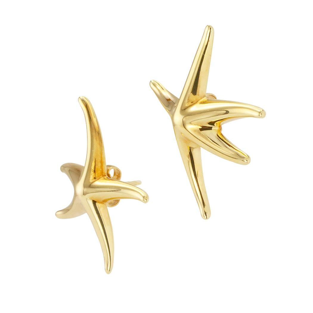 Contemporary Tiffany & Co. Elsa Peretti Sea Star Yellow Gold Earrings
