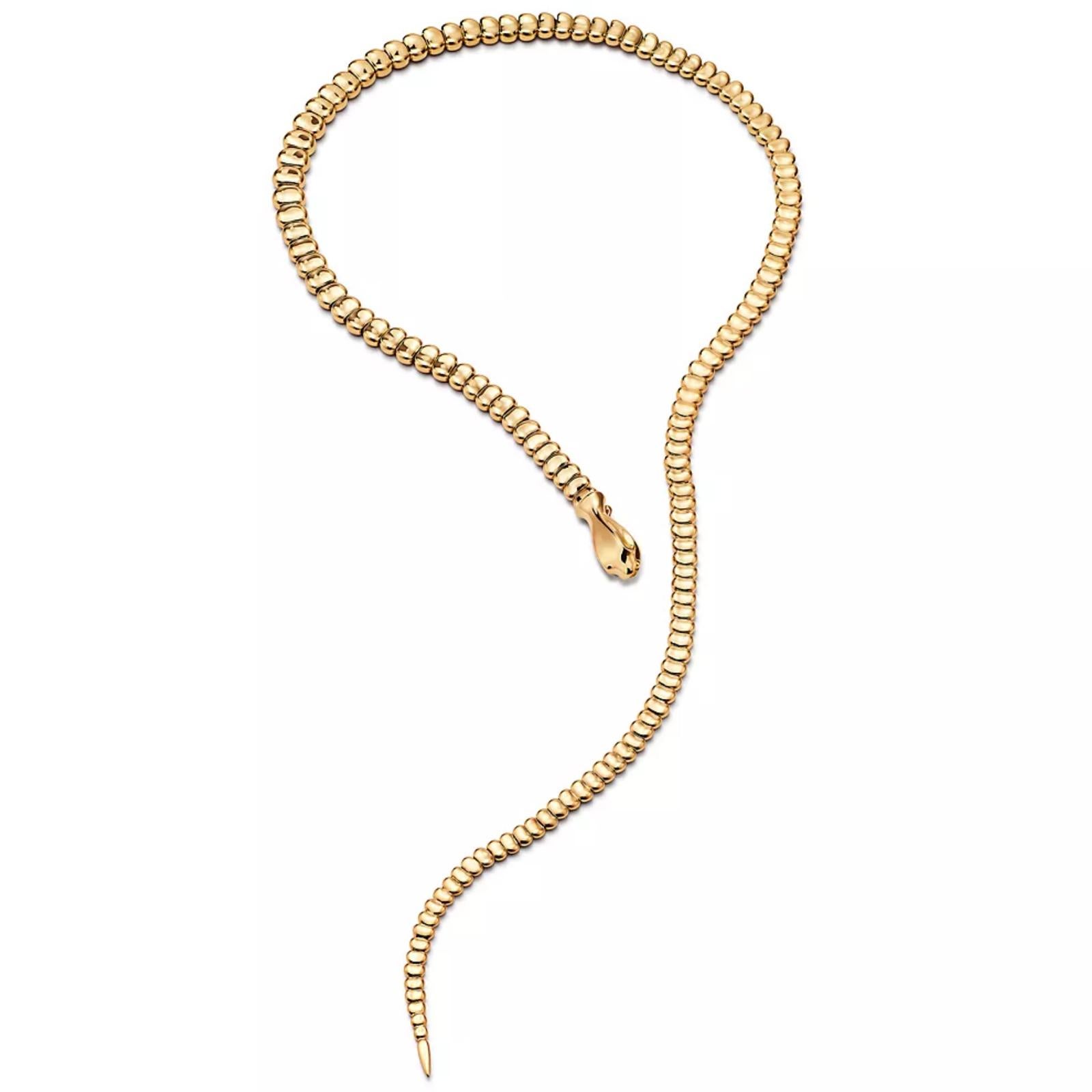 TIFFANY & CO. Elsa Peretti Serpenti Schlange Halskette aus 18 Karat Gelbgold mit Schlange  6