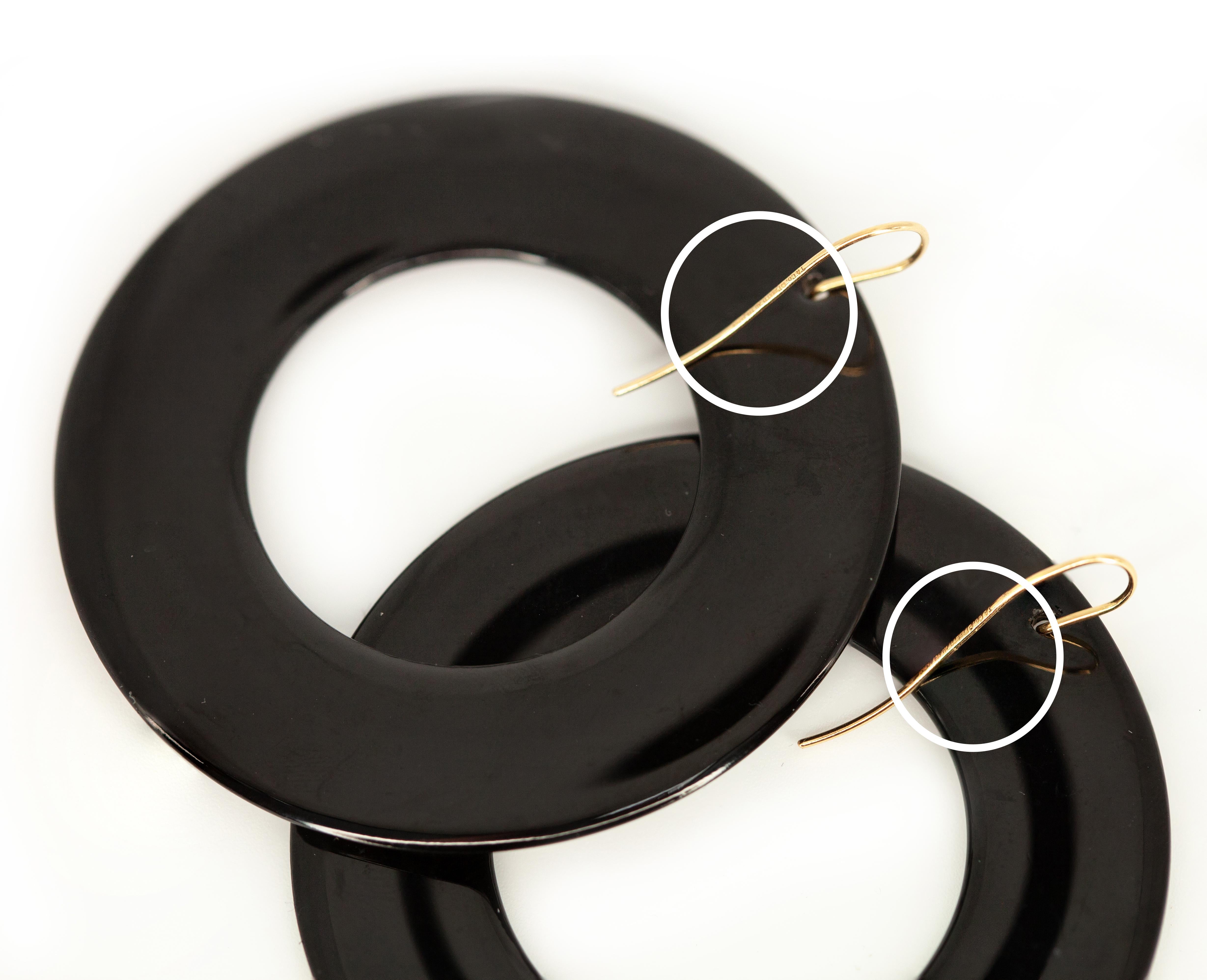 Tiffany & Co. Boucles d'oreilles en laque noire Elsa Peretti Sevillana en vente 5