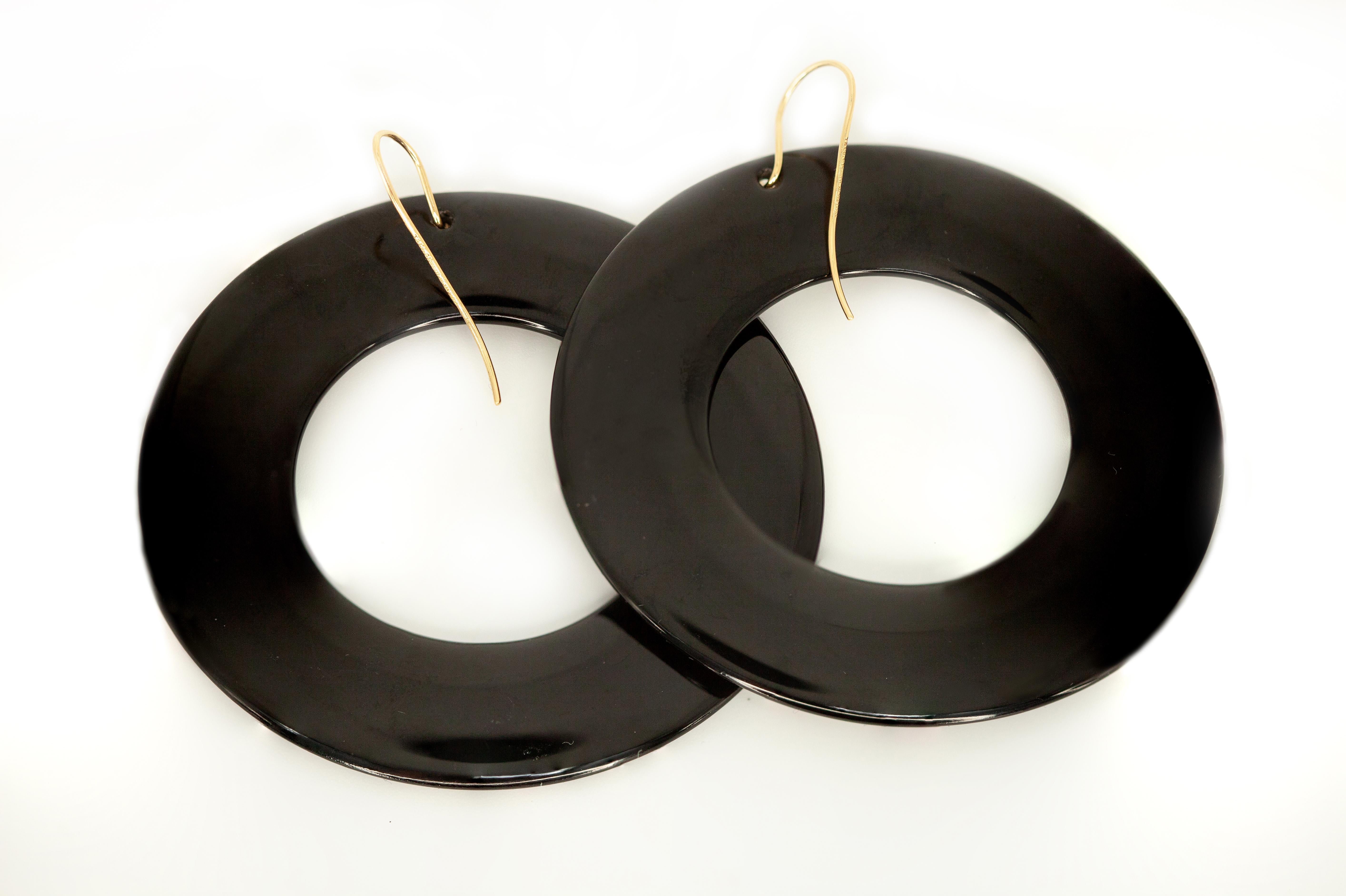 Tiffany & Co. Boucles d'oreilles en laque noire Elsa Peretti Sevillana Pour femmes en vente